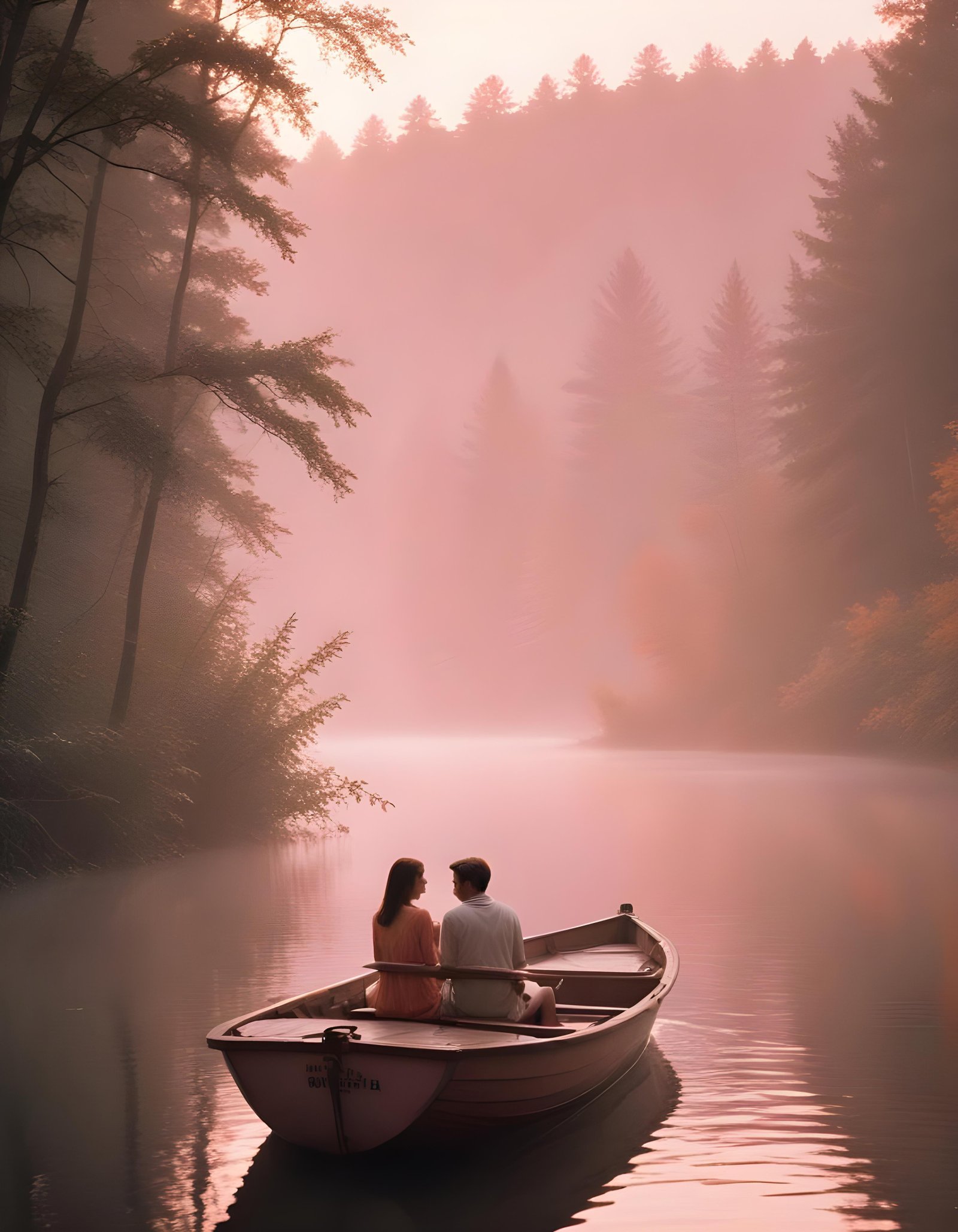 Romantic Couple Walking Together in Nature at Sunset and Moonlight Background