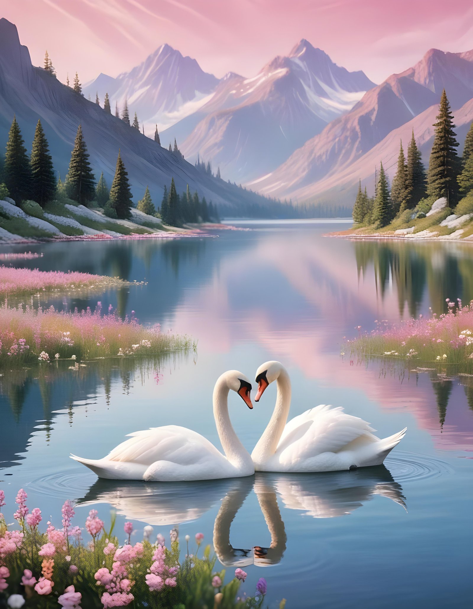 Romantic Couple Walking Together in Nature at Sunset and Moonlight Background