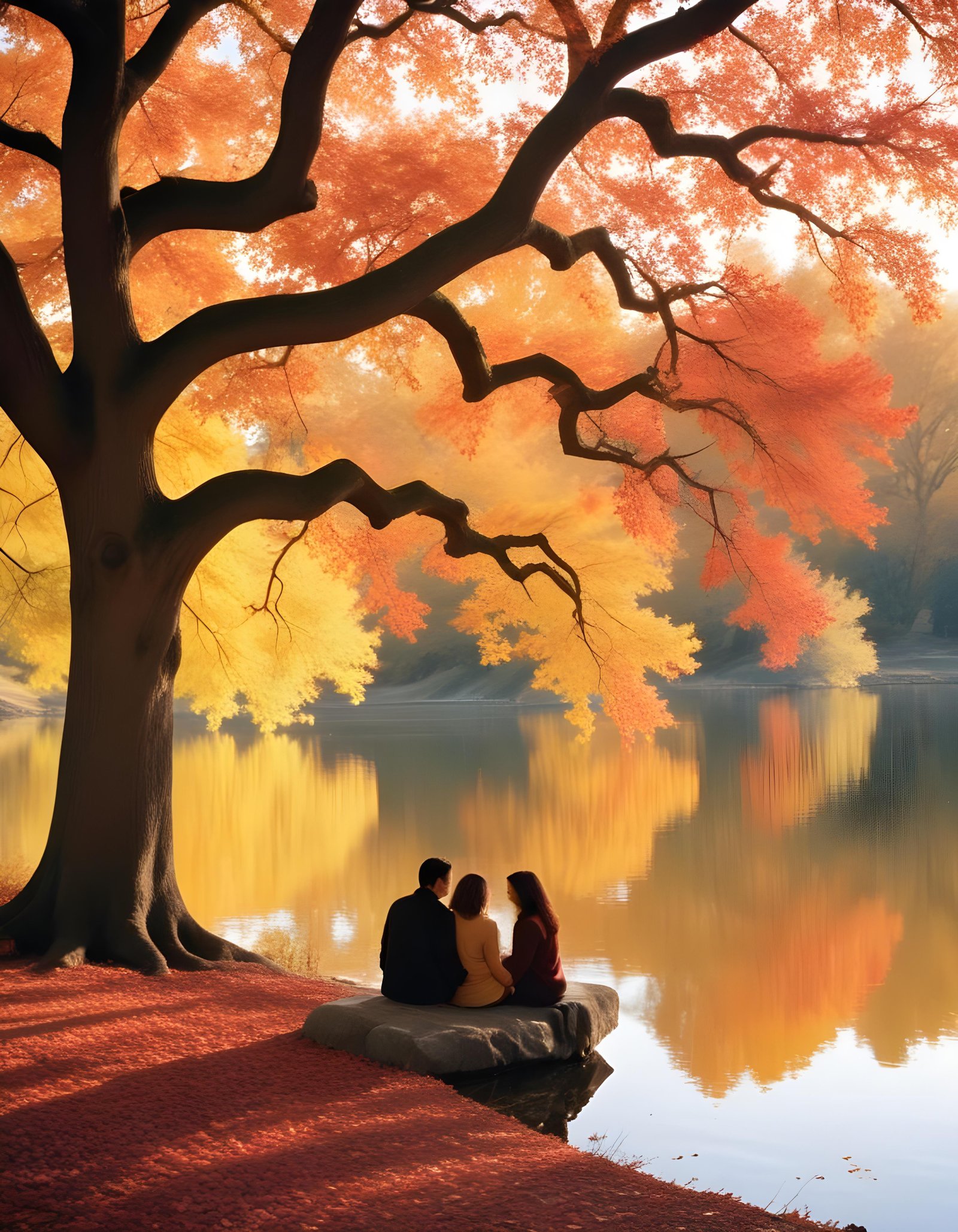 Romantic Couple Walking Together in Nature at Sunset and Moonlight Background