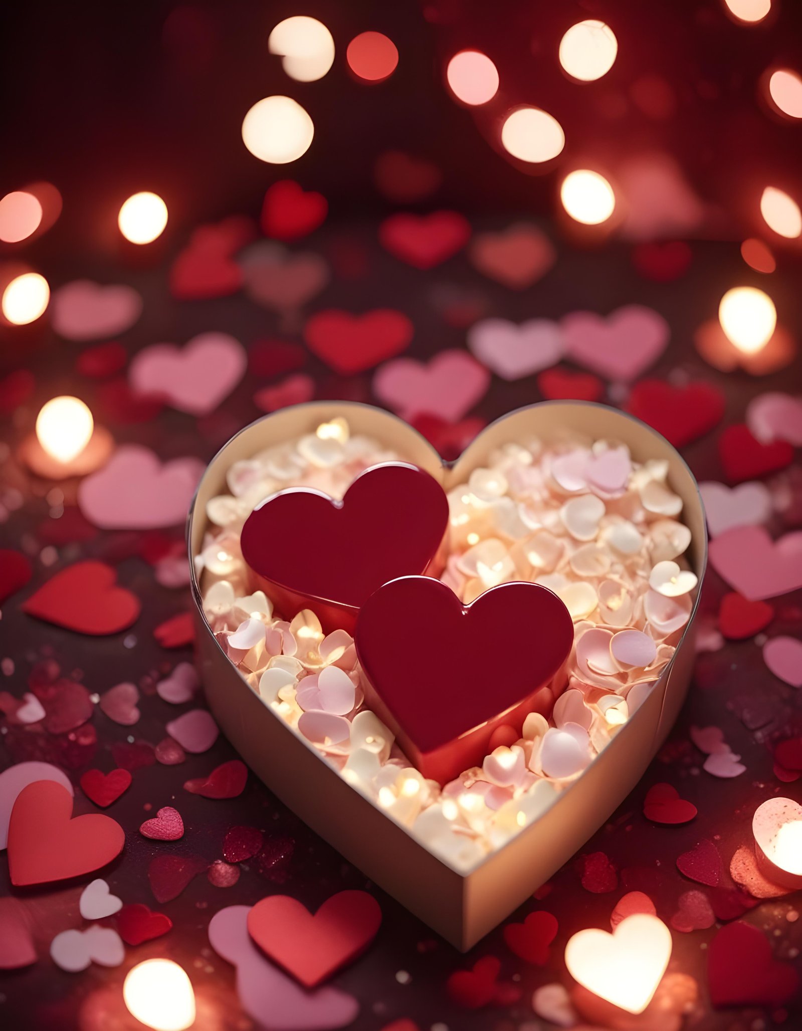 Romantic Heart Background with Love Theme and Valentine Day Design