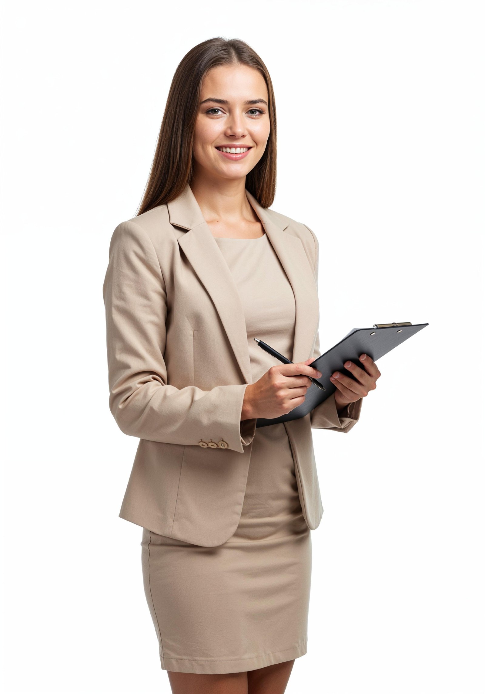Beautiful Young Businesswoman in Professional Office Attire