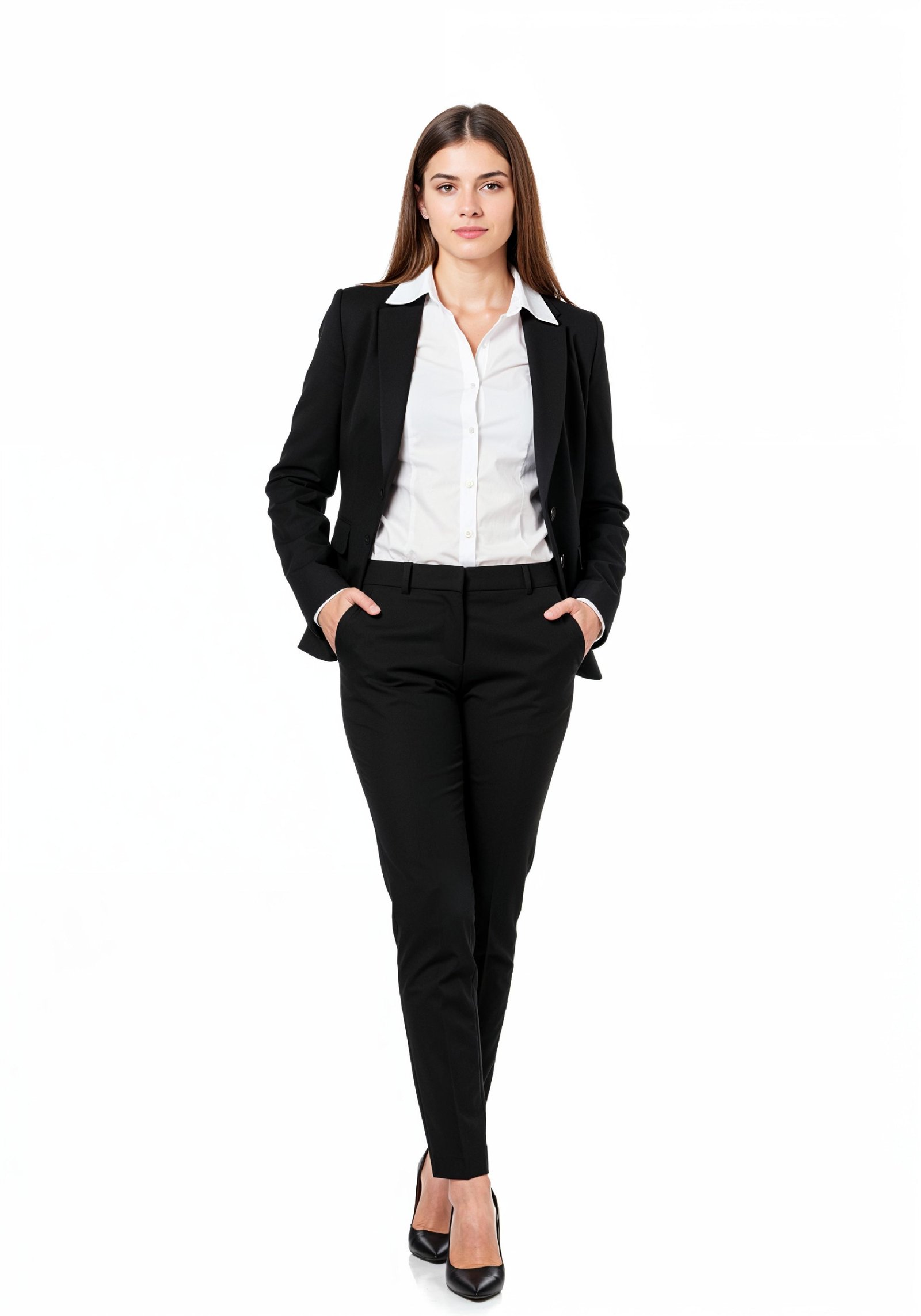 Beautiful Young Businesswoman in Professional Office Attire