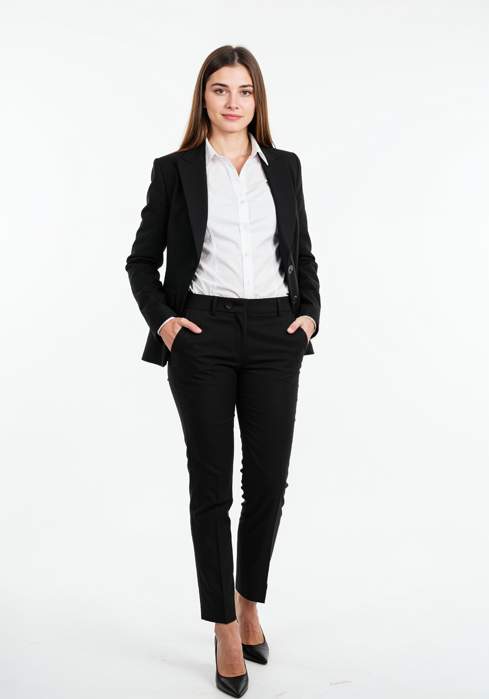 Beautiful Young Businesswoman in Professional Office Attire