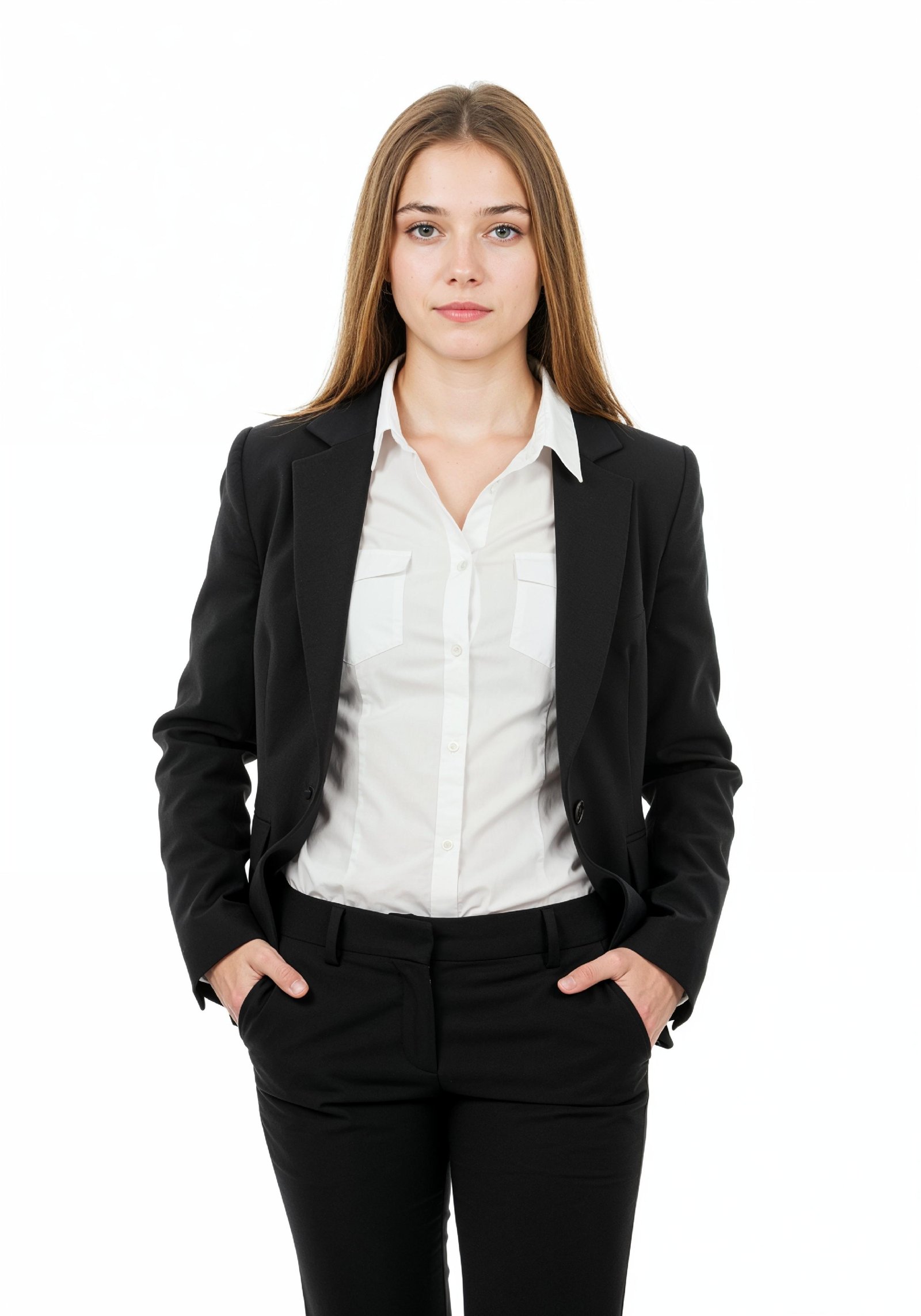 Beautiful Young Businesswoman in Professional Office Attire