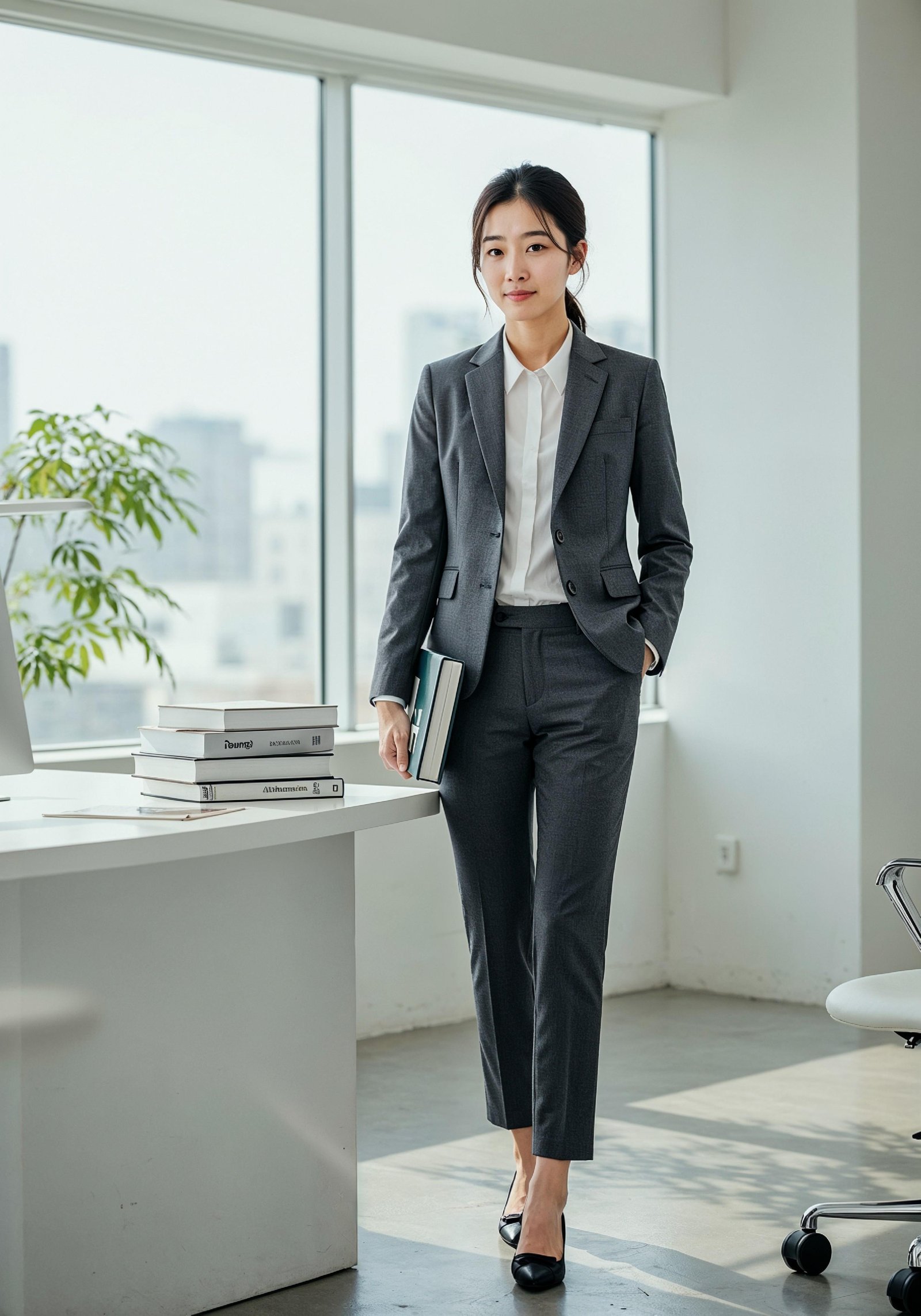 Confident Young Businesswoman in Professional Corporate Attire Office Portrait
