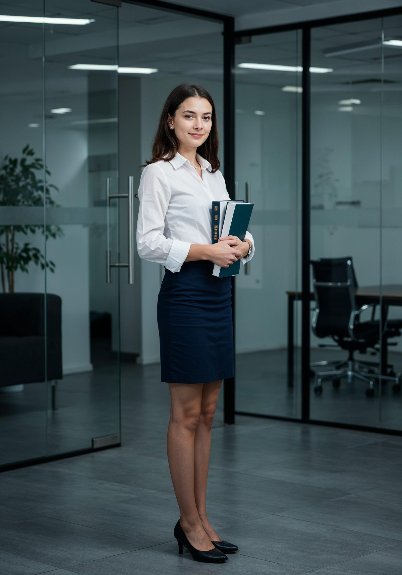 Confident Young Businesswoman in Professional Corporate Attire Office Portrait