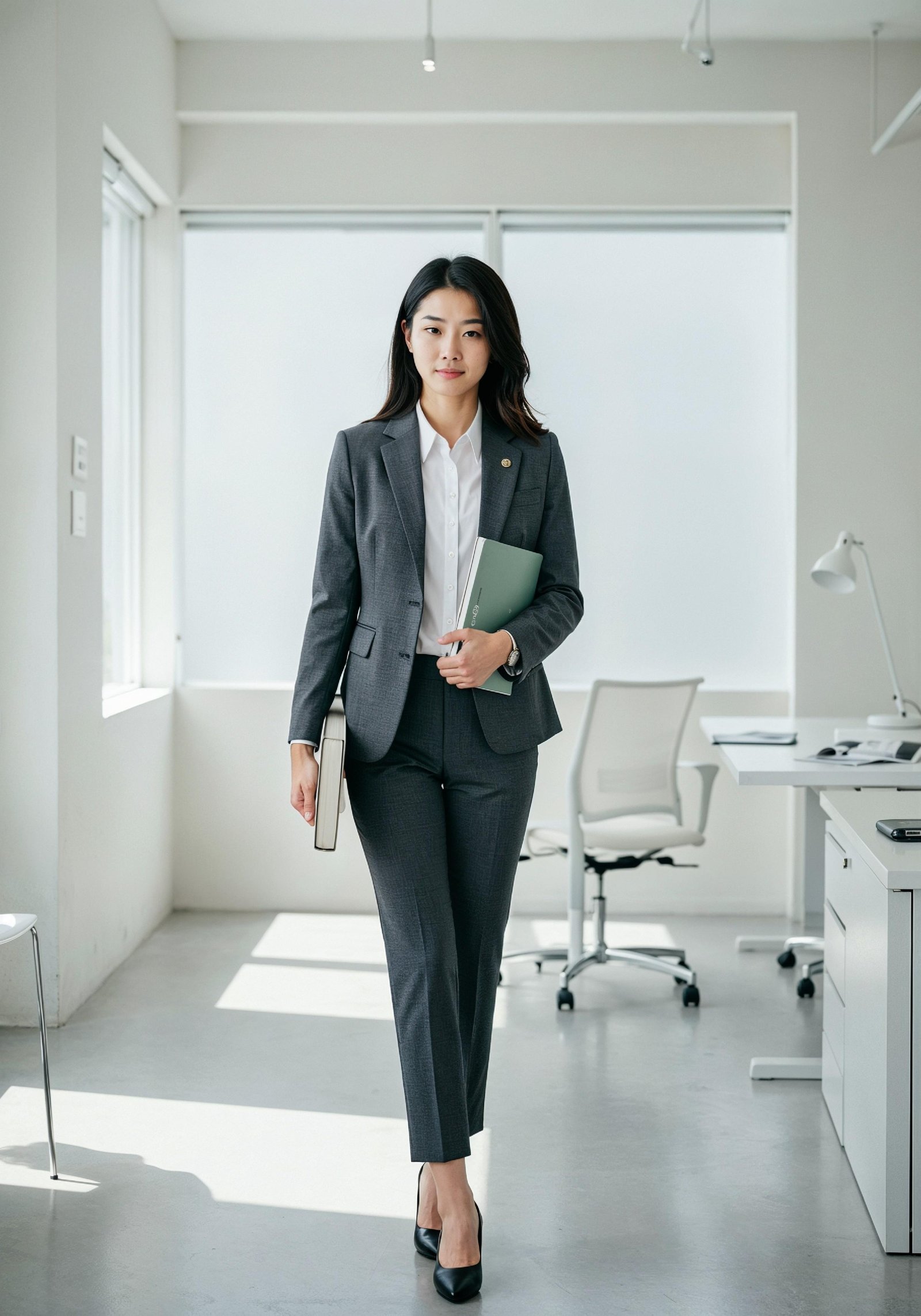 Confident Young Businesswoman in Professional Corporate Attire Office Portrait