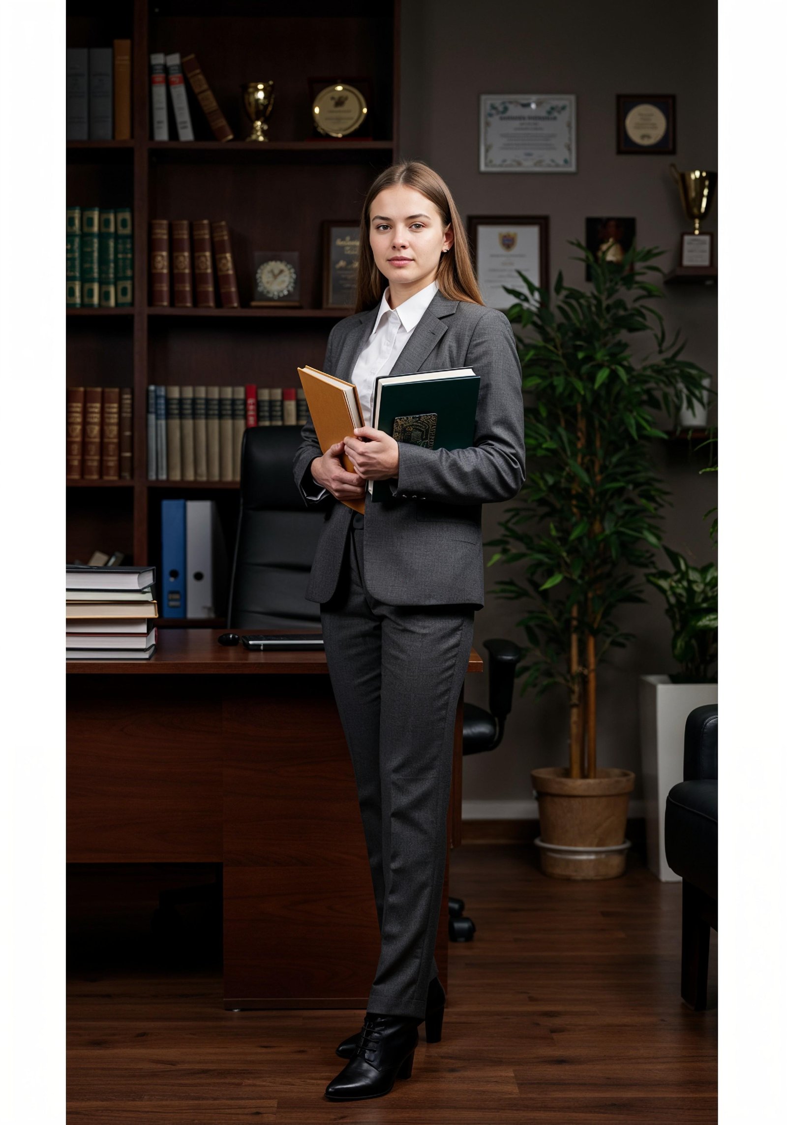 Confident Young Businesswoman in Professional Corporate Attire Office Portrait