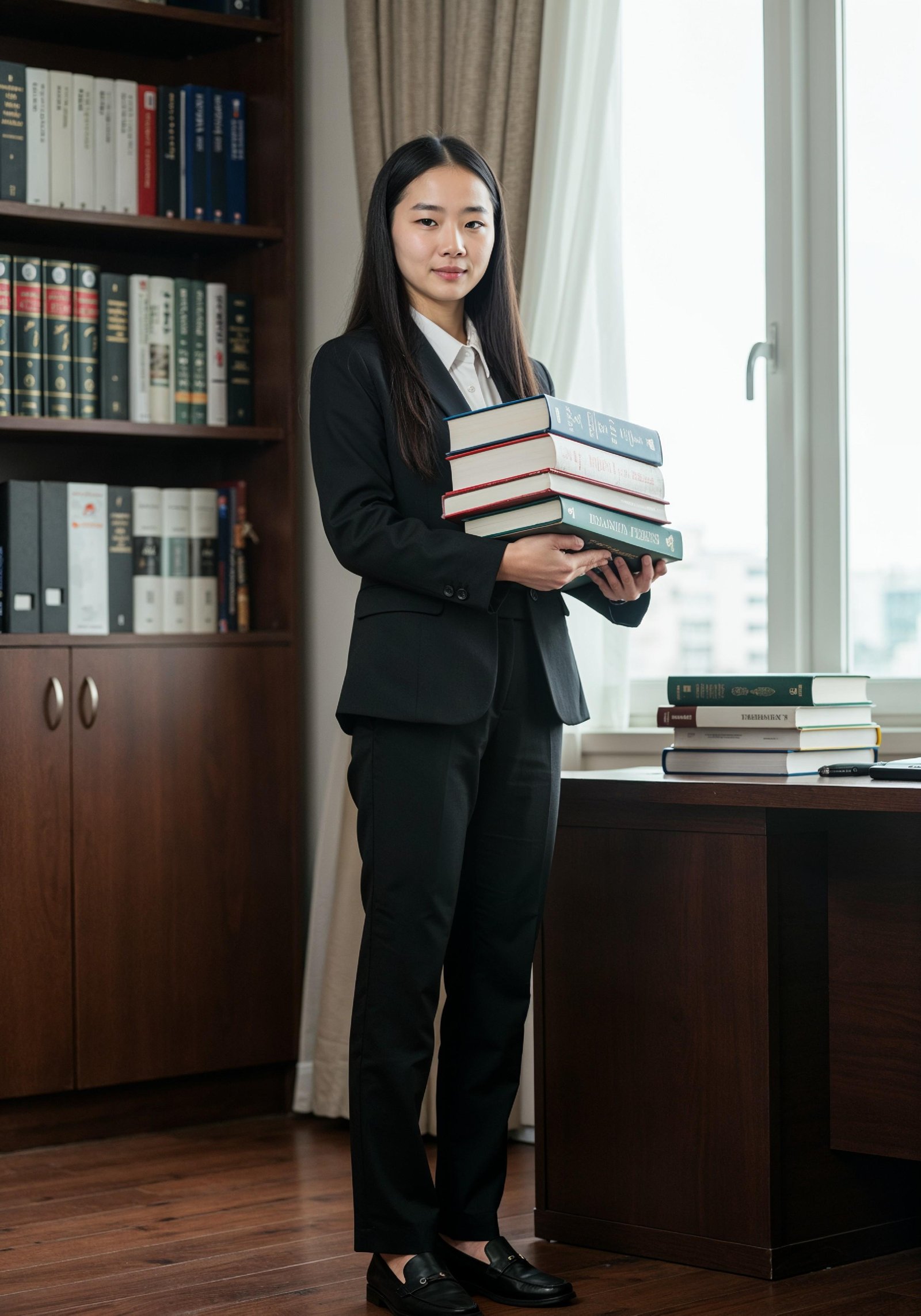 Confident Young Businesswoman in Professional Corporate Attire Office Portrait
