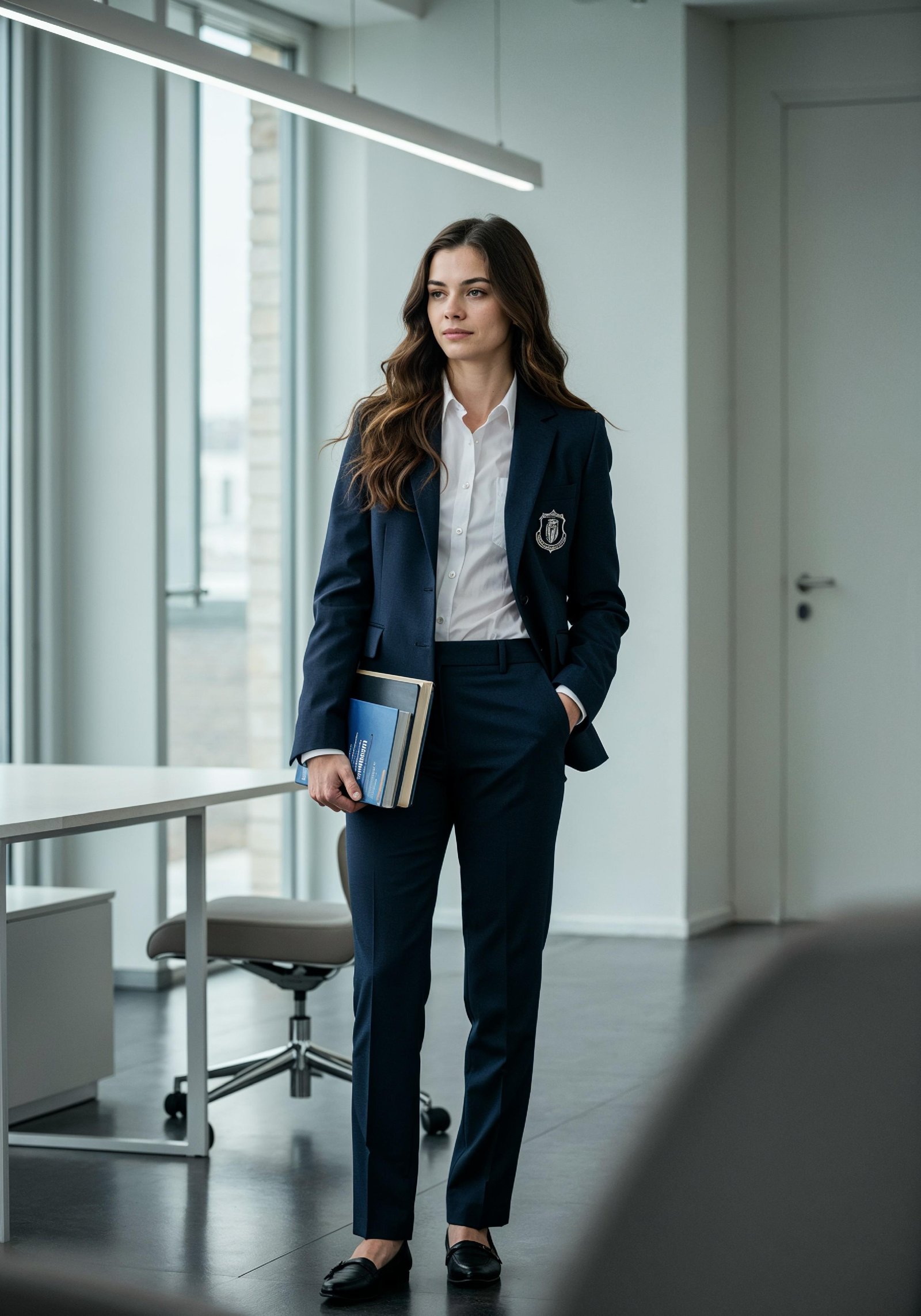 Confident Young Businesswoman in Professional Corporate Attire Office Portrait