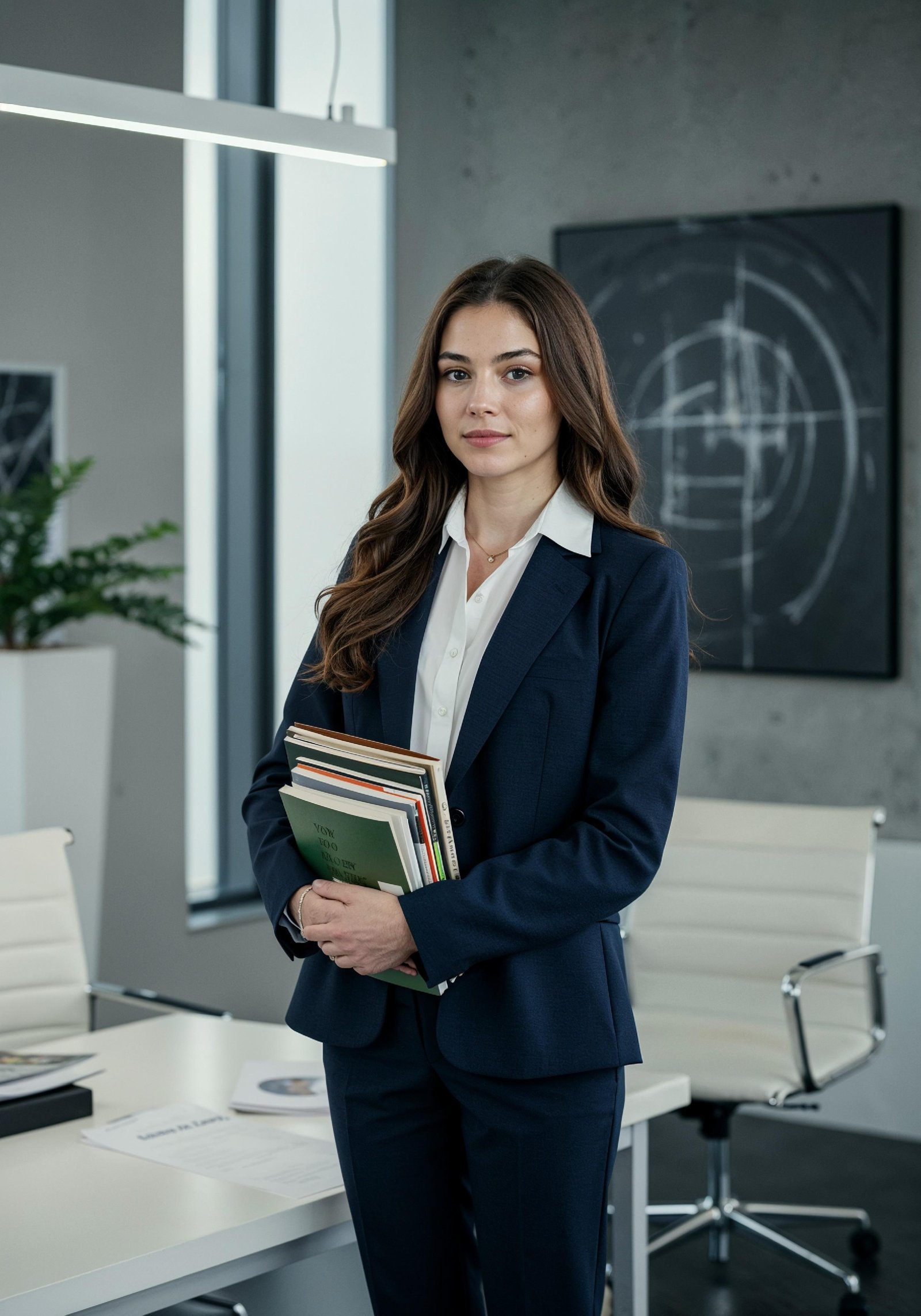 Confident Young Businesswoman in Professional Corporate Attire Office Portrait