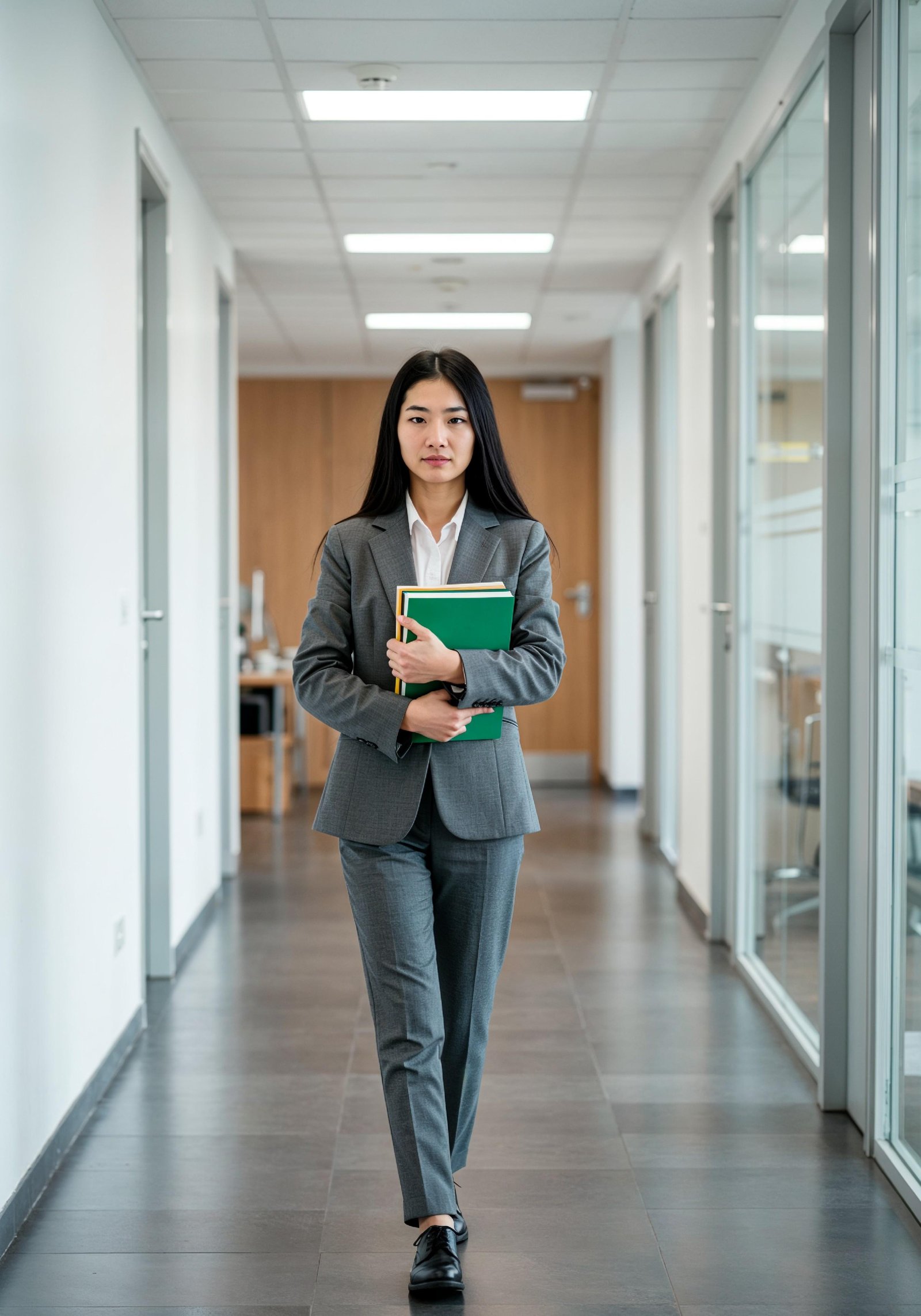 Confident Young Businesswoman in Professional Corporate Attire Office Portrait