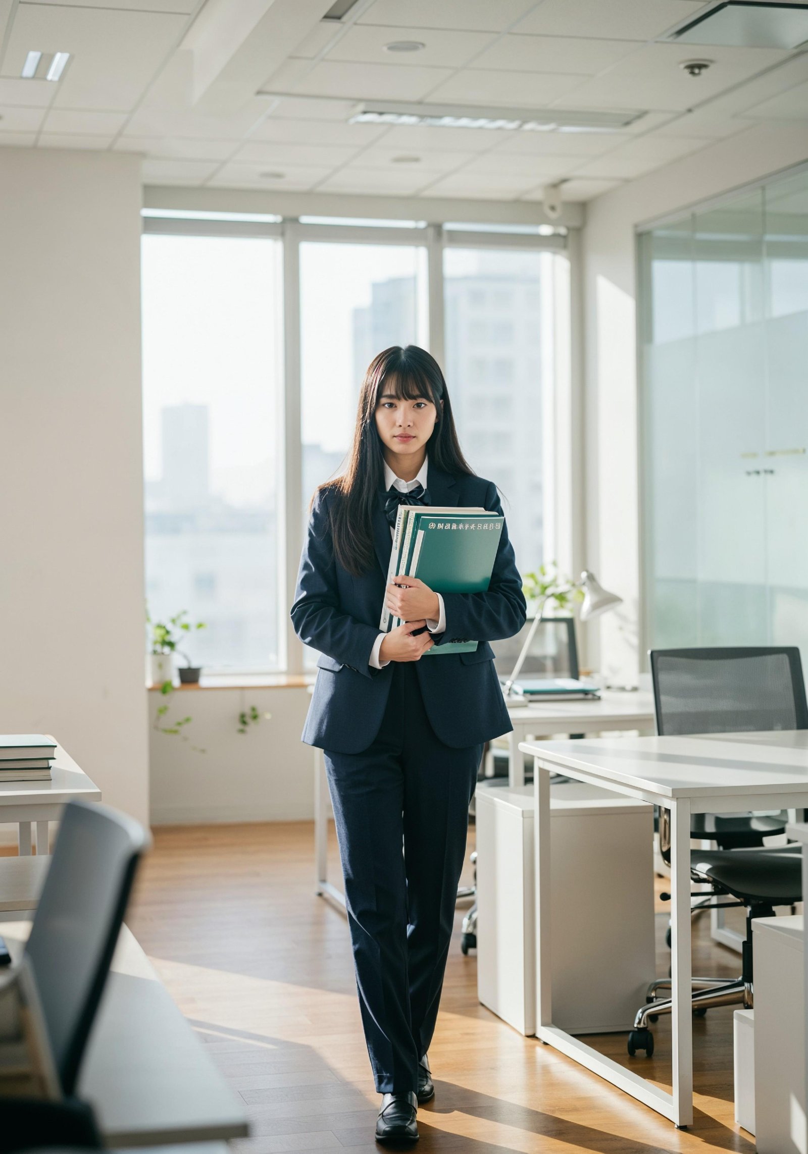Confident Young Businesswoman in Professional Corporate Attire Office Portrait