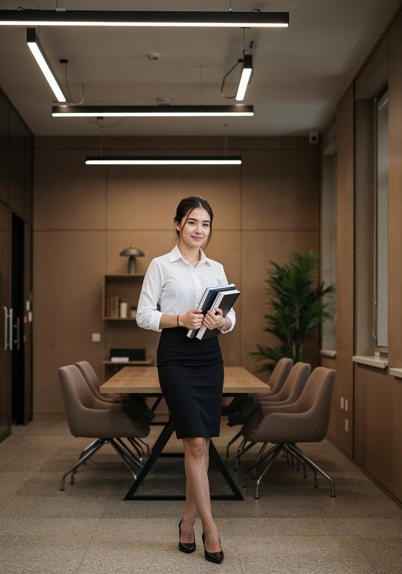 Confident Young Businesswoman in Professional Corporate Attire Office Portrait
