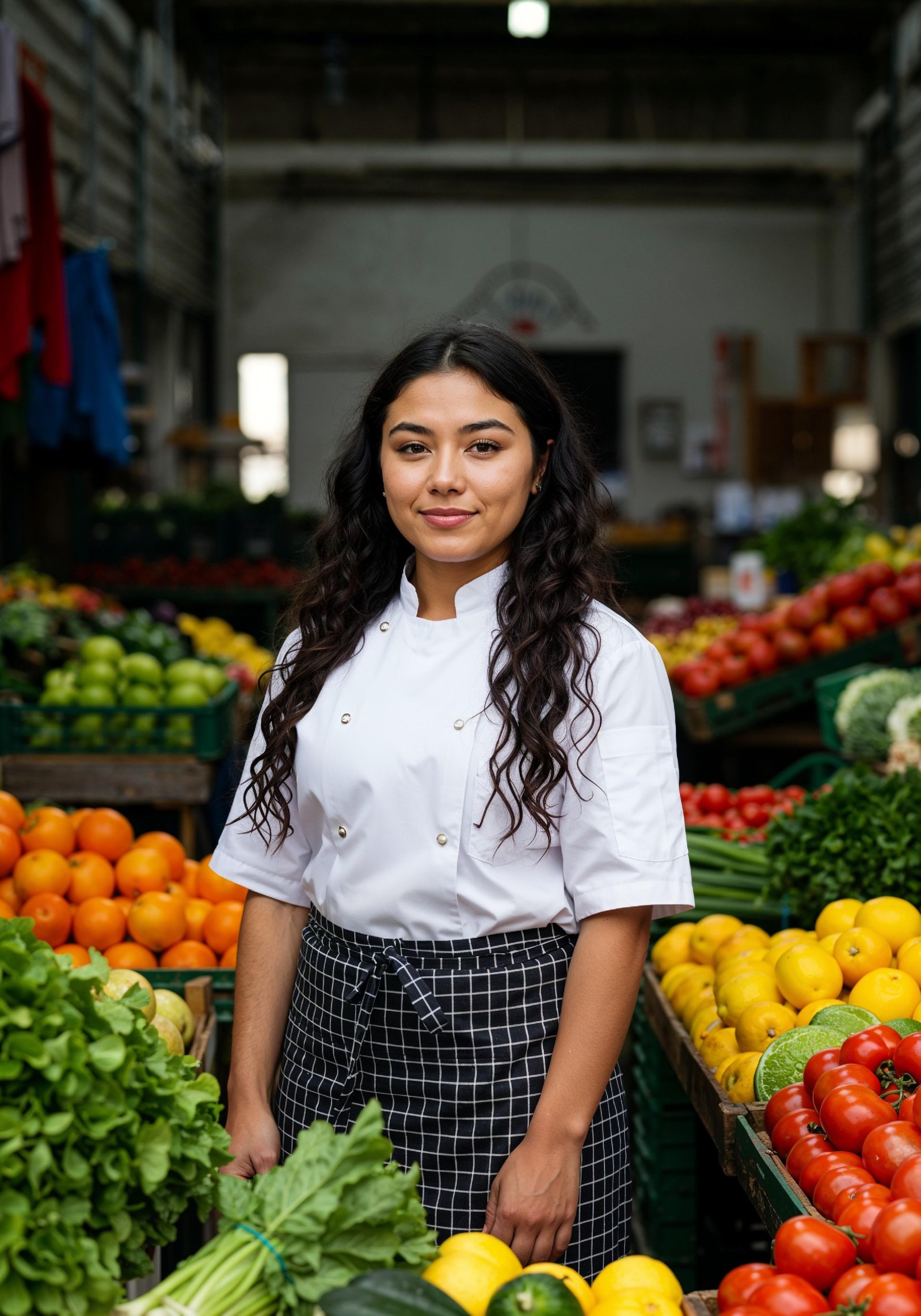 Professional Young Female Chef in Uniform Holding Gourmet Dish in Restaurant Kitchen