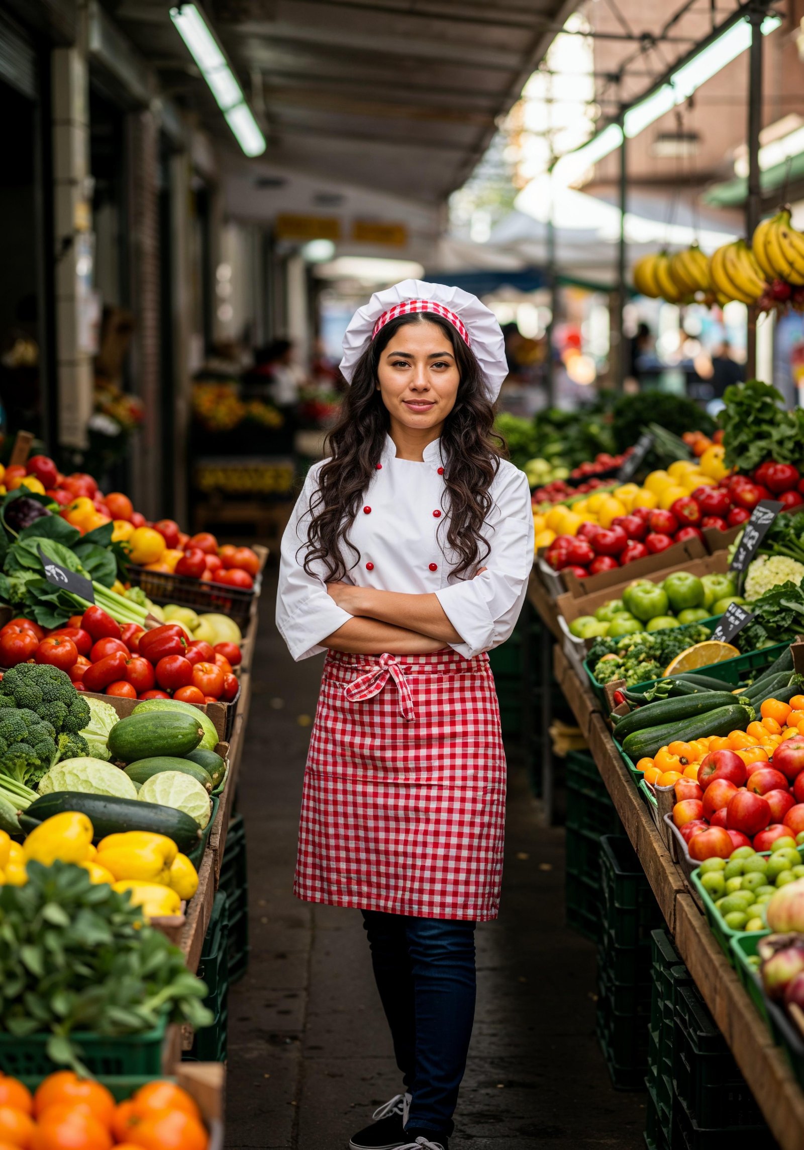 Professional Young Female Chef in Uniform Holding Gourmet Dish in Restaurant Kitchen