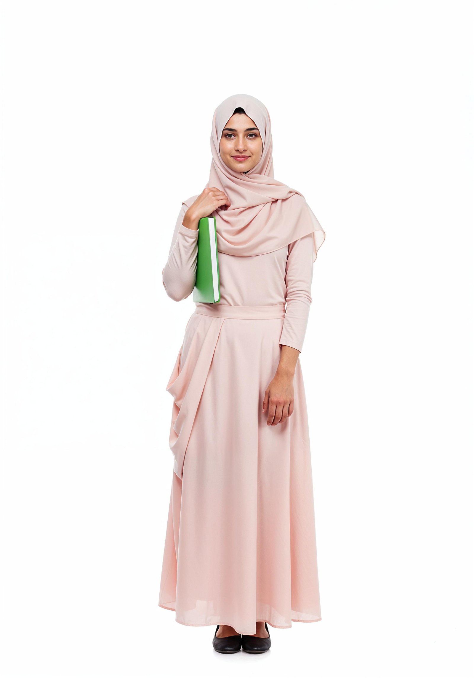 Young Muslim Woman in Modest Traditional Attire Educational Portrait