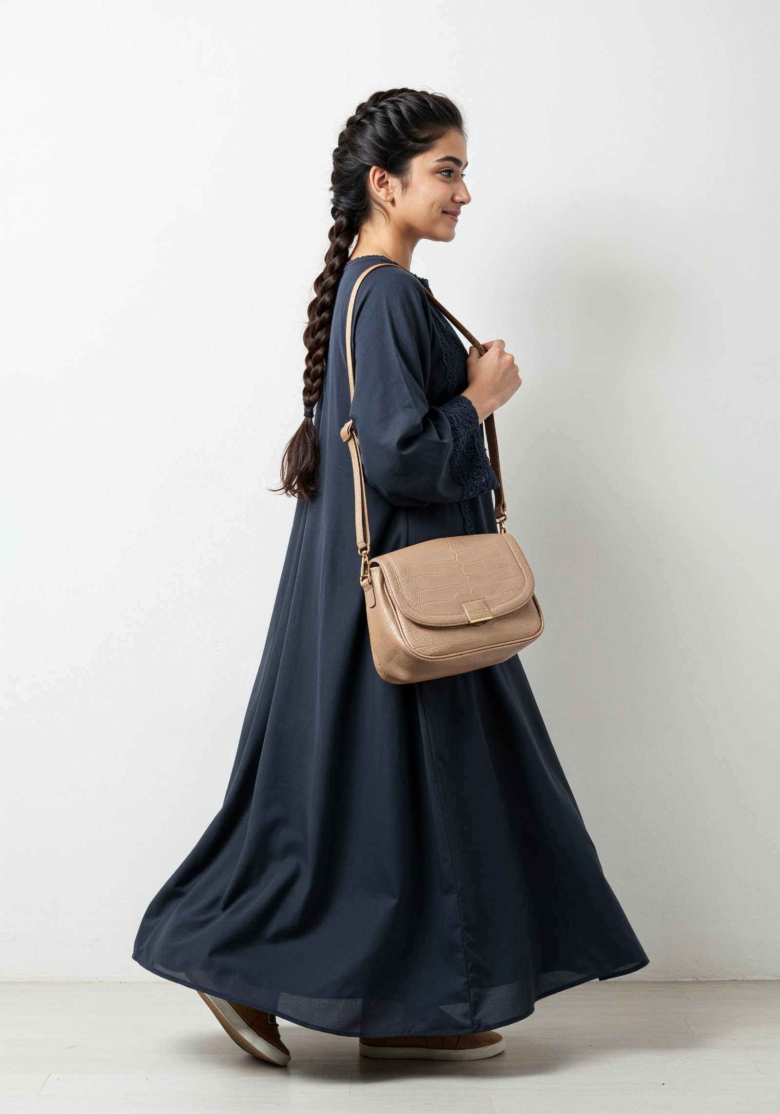 Young Muslim Woman in Modest Traditional Attire Educational Portrait