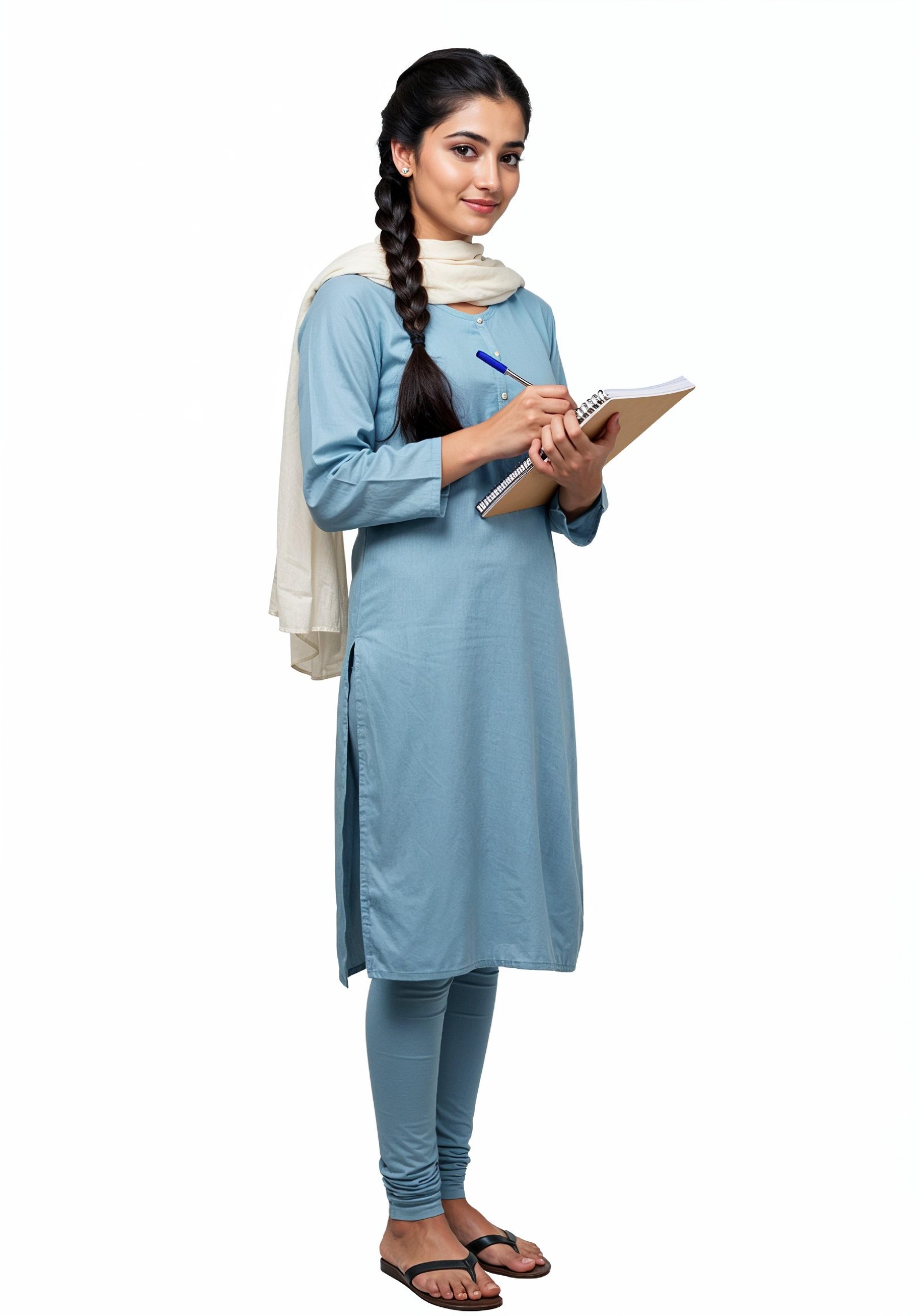 Young Muslim Woman in Modest Traditional Attire Educational Portrait