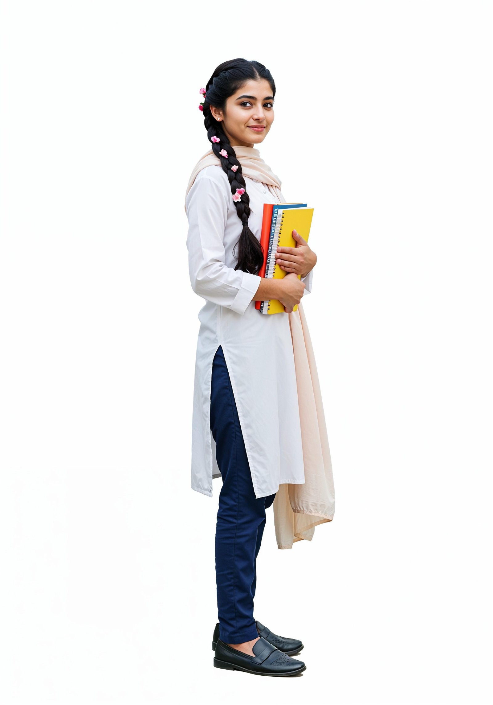 Young Muslim Woman in Modest Traditional Attire Educational Portrait