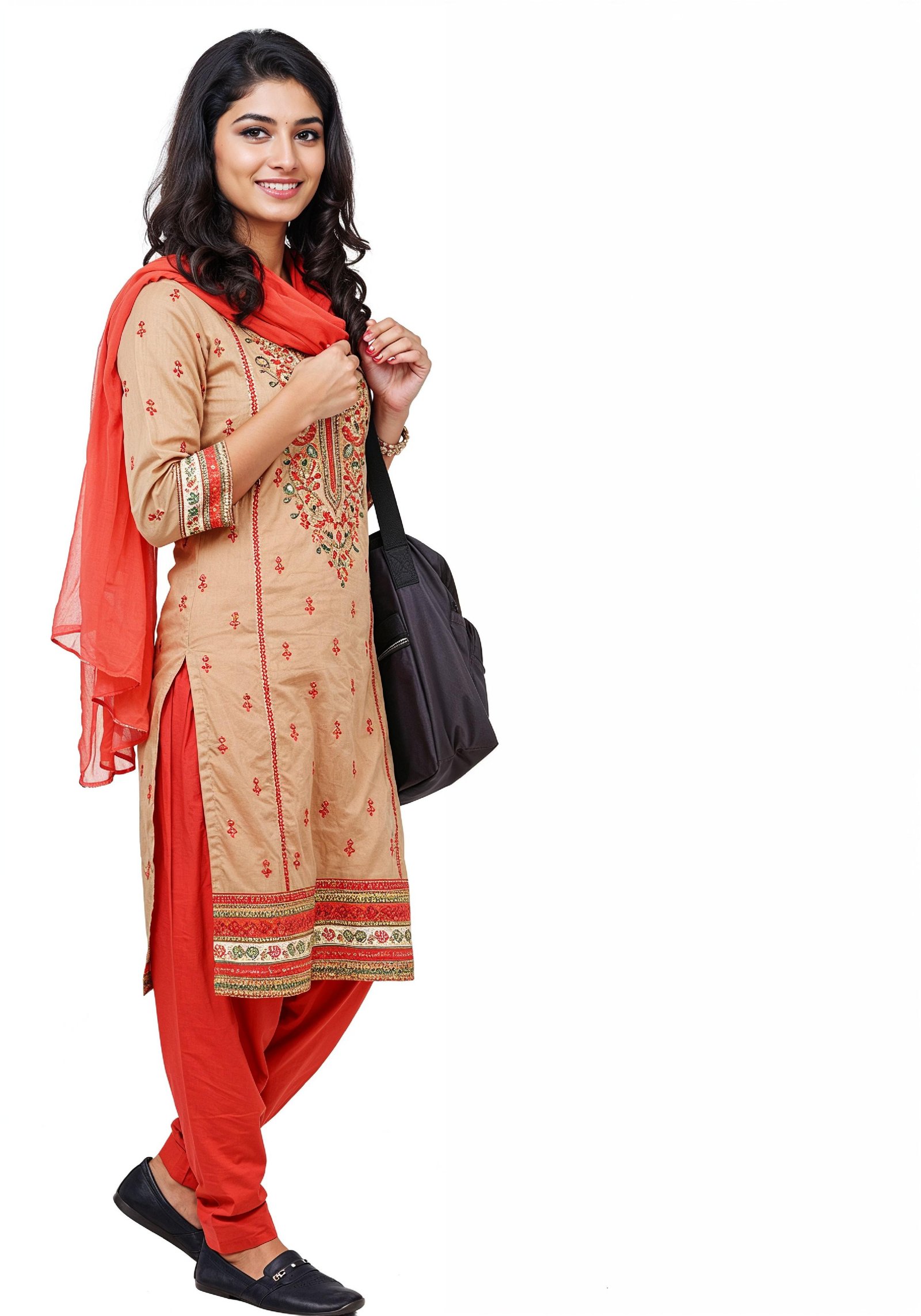 Young Muslim Woman in Modest Traditional Attire Educational Portrait