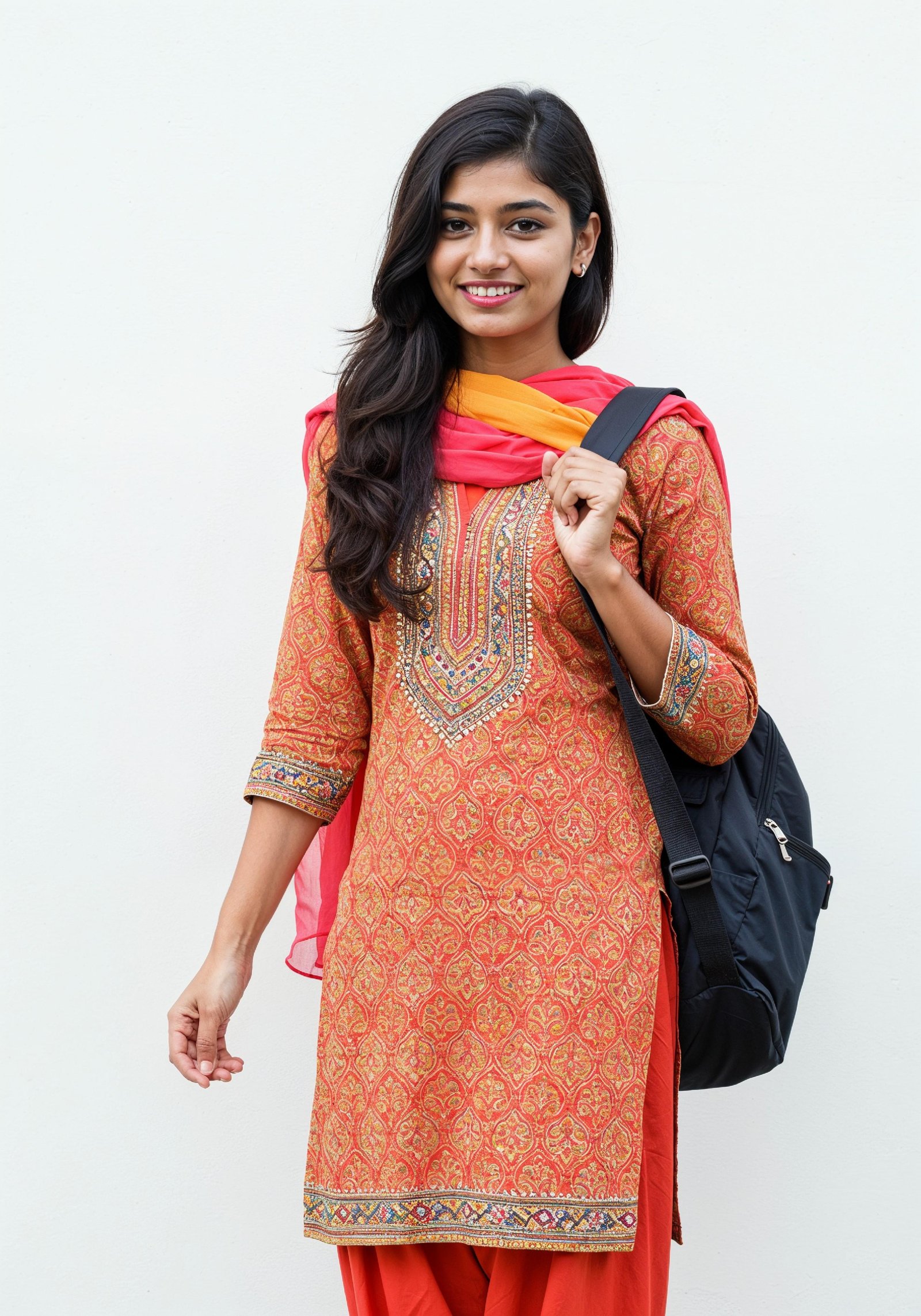 Young Muslim Woman in Modest Traditional Attire Educational Portrait