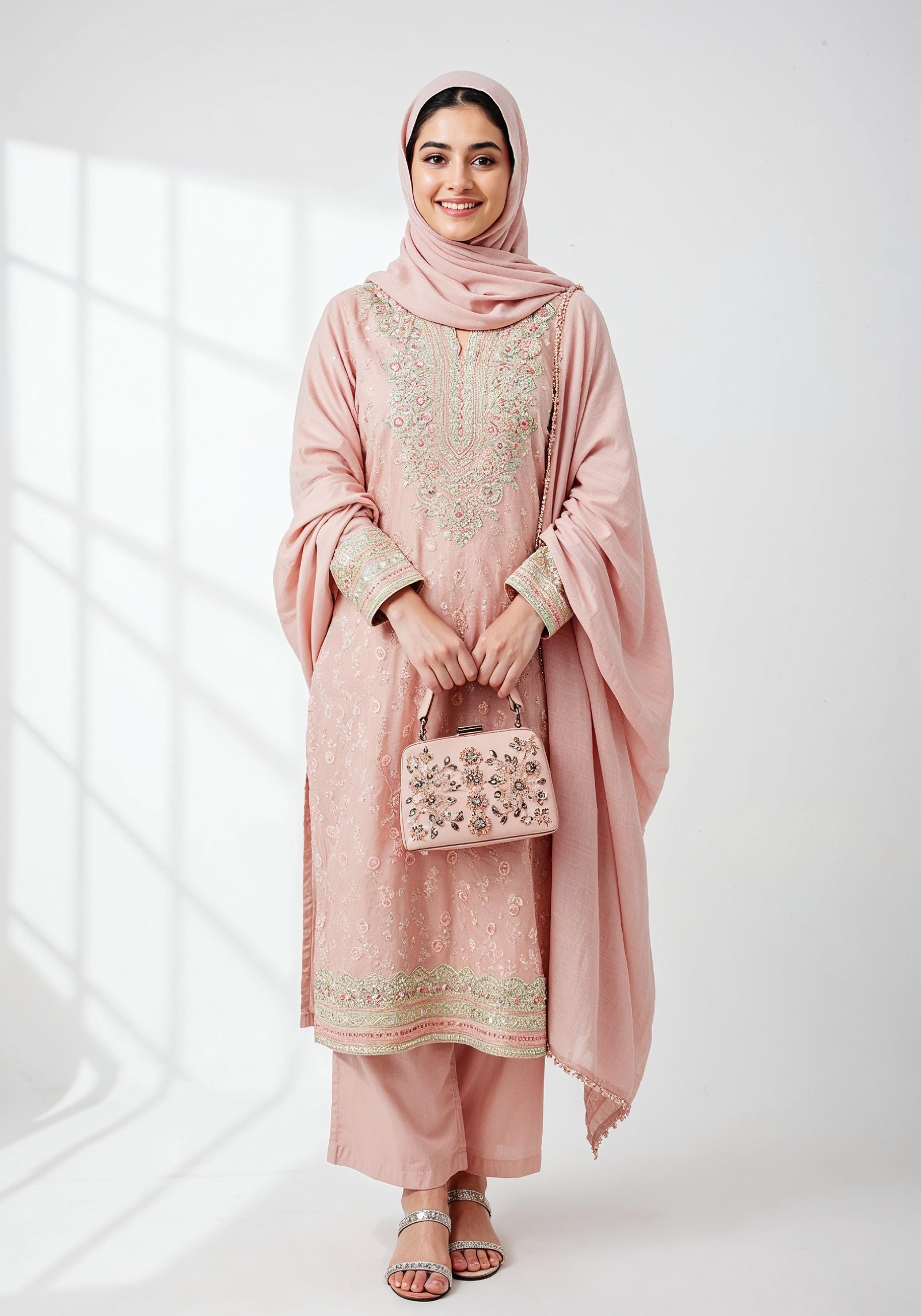 Young Muslim Woman in Modest Traditional Attire Educational Portrait