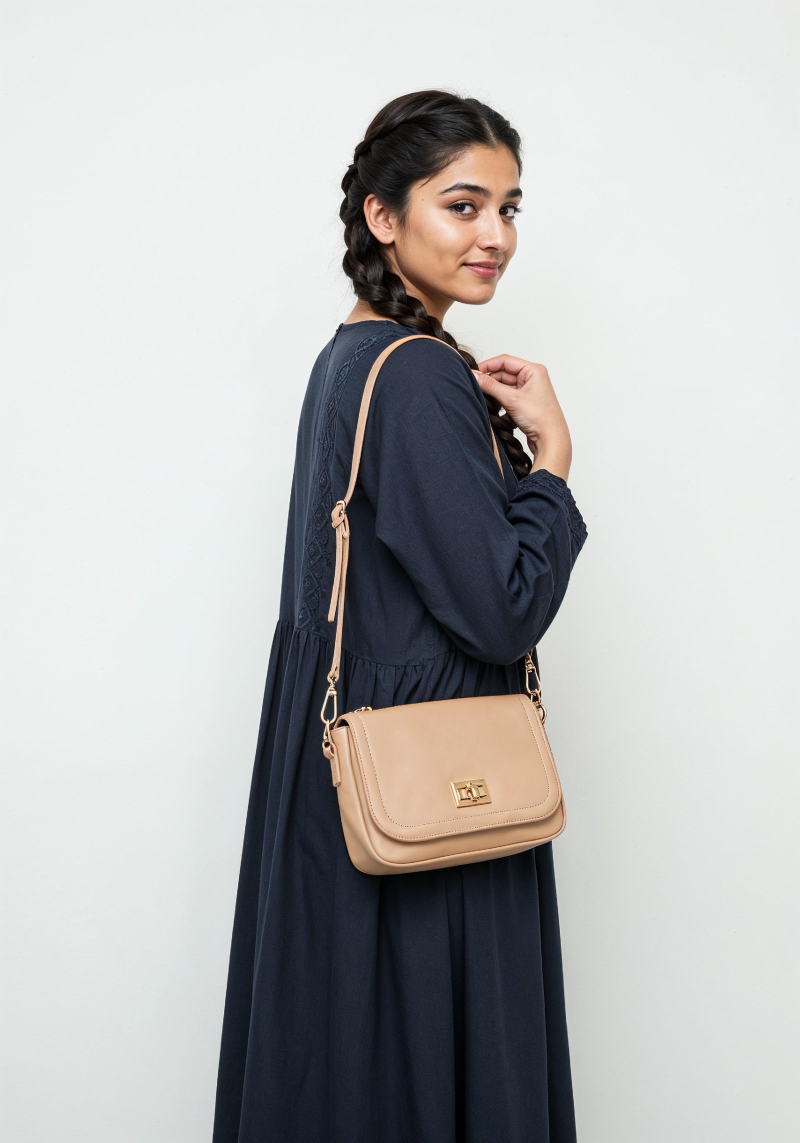 Young Muslim Woman in Modest Traditional Attire Educational Portrait
