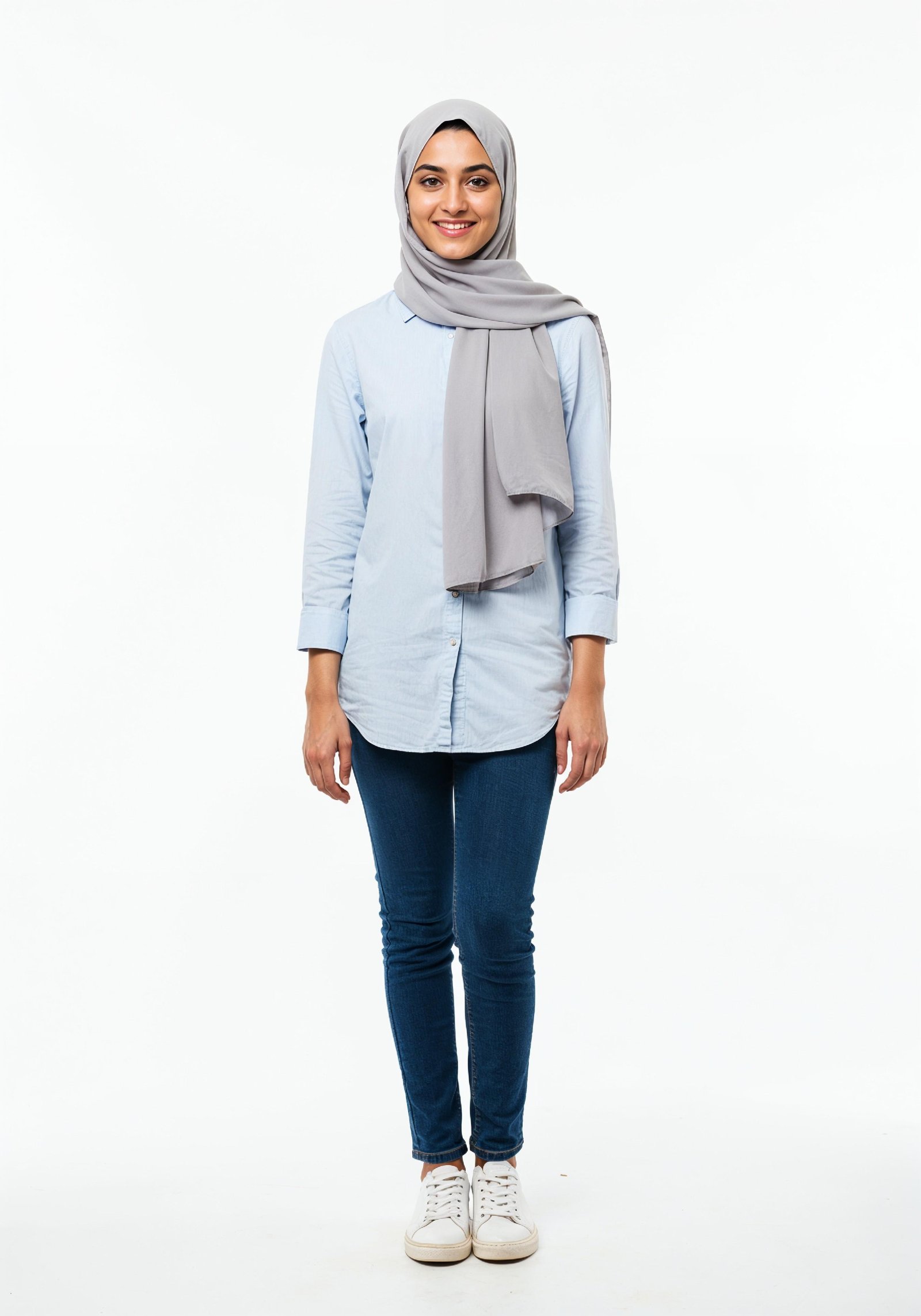 Young Muslim Woman in Modest Traditional Attire Educational Portrait