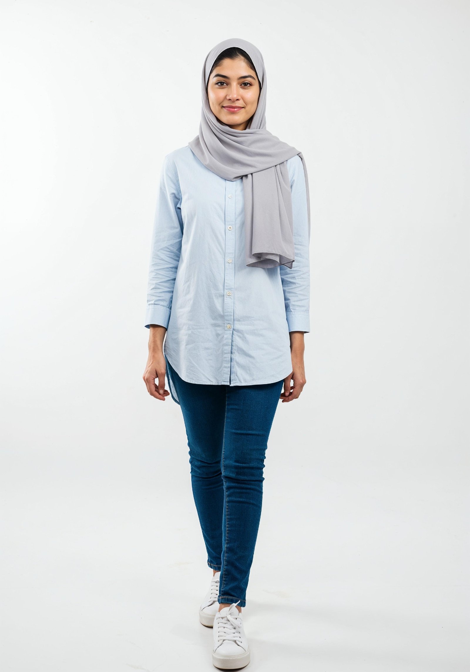 Young Muslim Woman in Modest Traditional Attire Educational Portrait