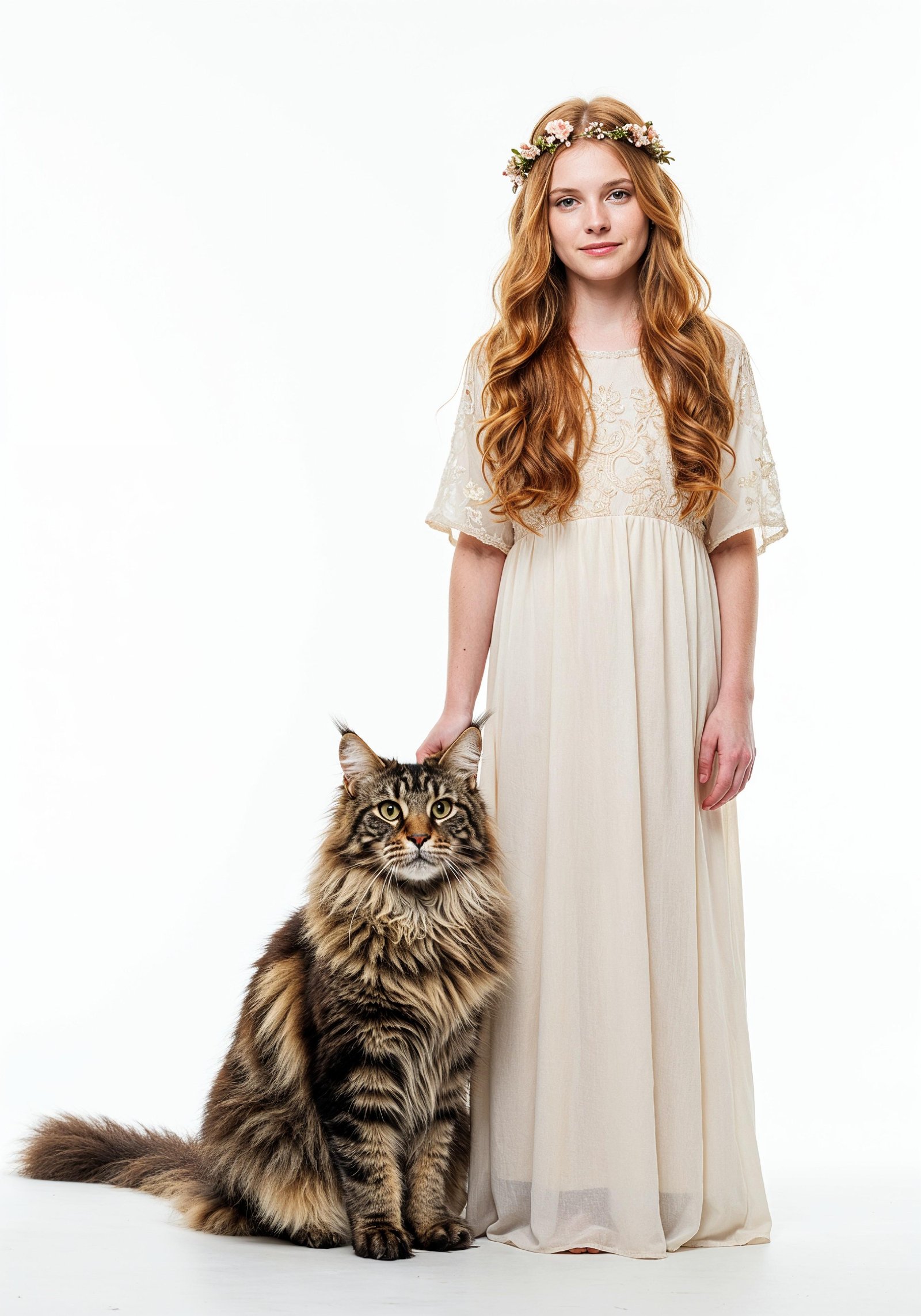 Young Woman Holding Pet Cat Lifestyle Portrait with Casual Fashion and Animal Companion