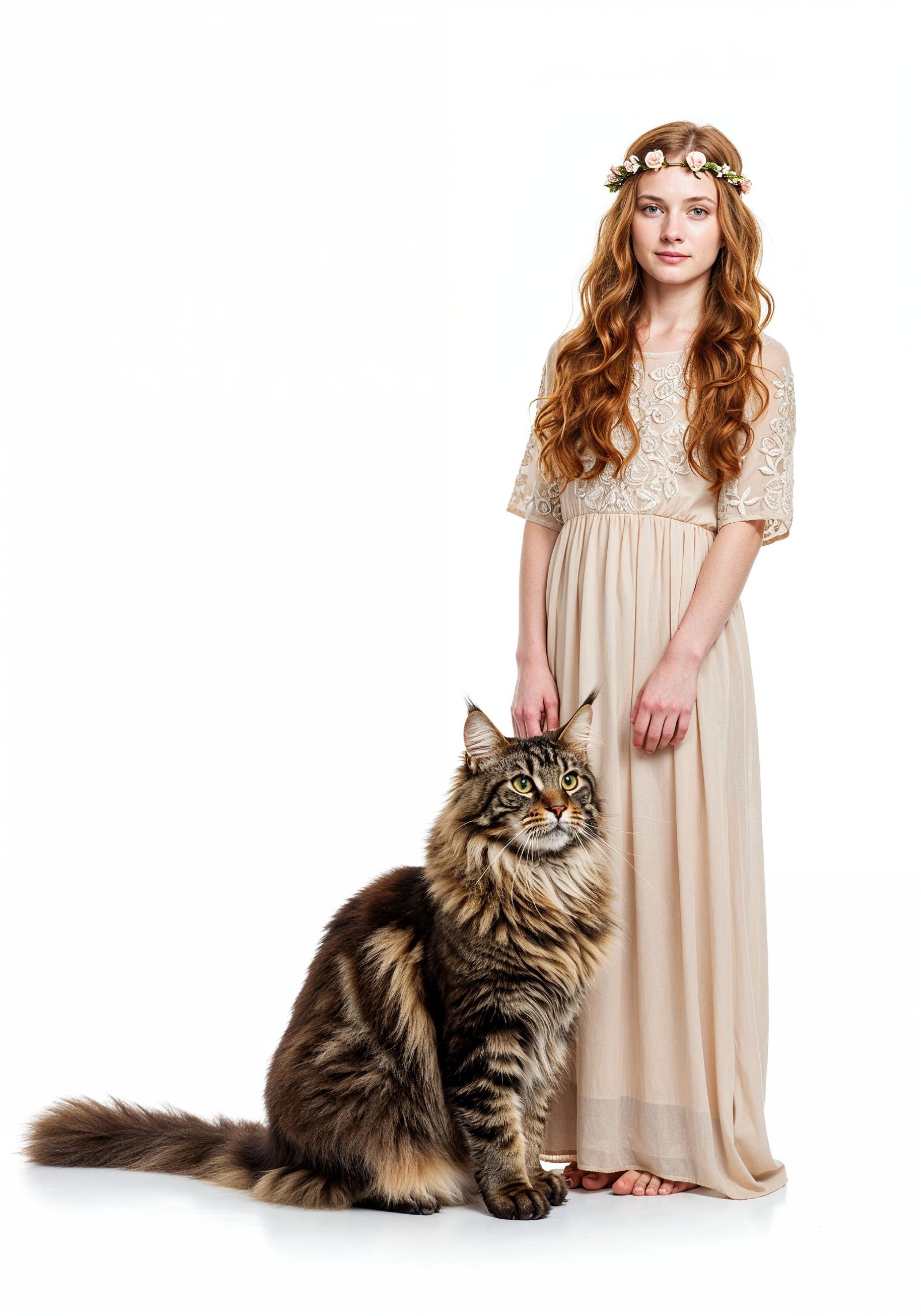 Young Woman Holding Pet Cat Lifestyle Portrait with Casual Fashion and Animal Companion