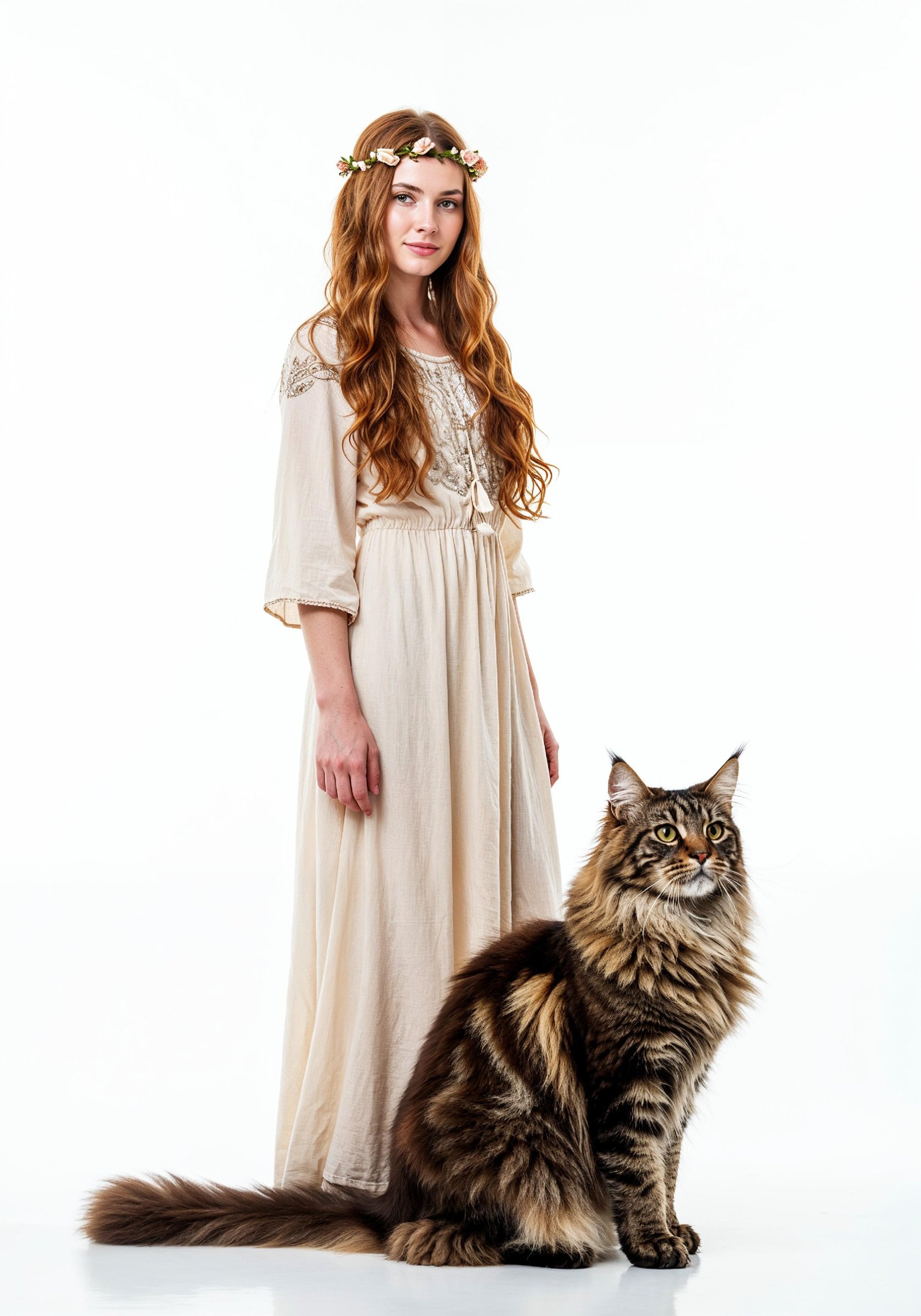 Young Woman Holding Pet Cat Lifestyle Portrait with Casual Fashion and Animal Companion