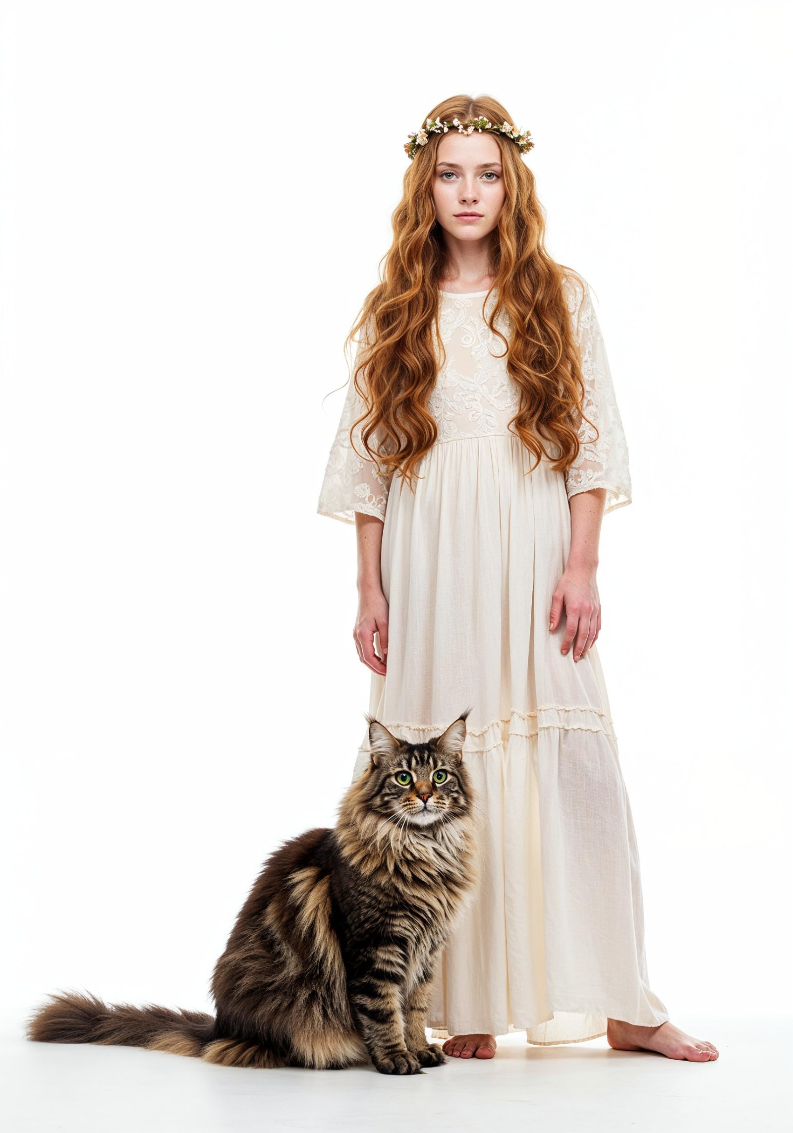 Young Woman Holding Pet Cat Lifestyle Portrait with Casual Fashion and Animal Companion