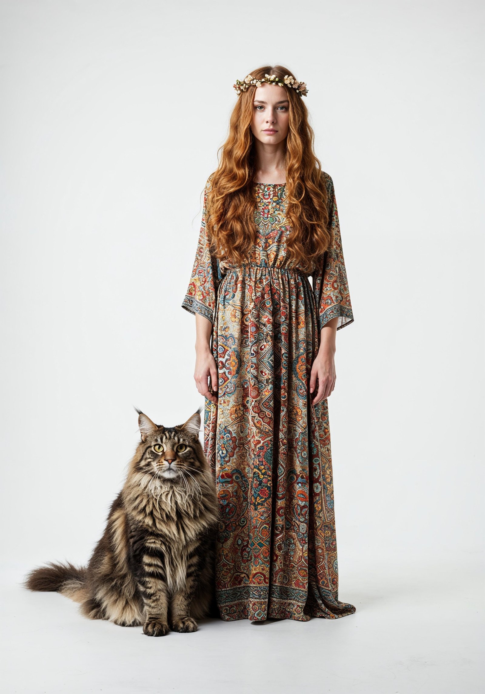 Young Woman Holding Pet Cat Lifestyle Portrait with Casual Fashion and Animal Companion