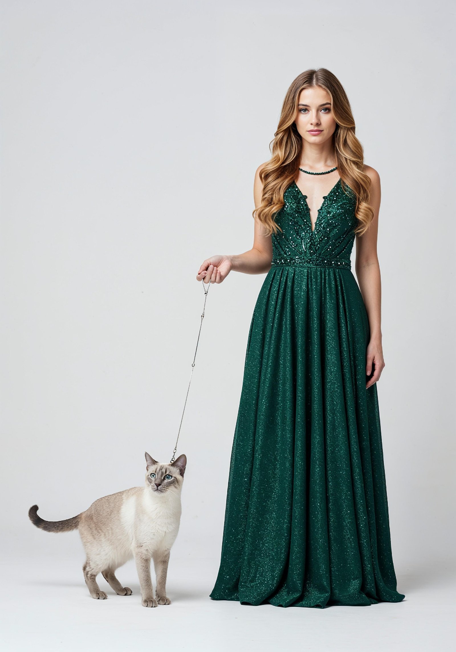 Young Woman Holding Pet Cat Lifestyle Portrait with Casual Fashion and Animal Companion
