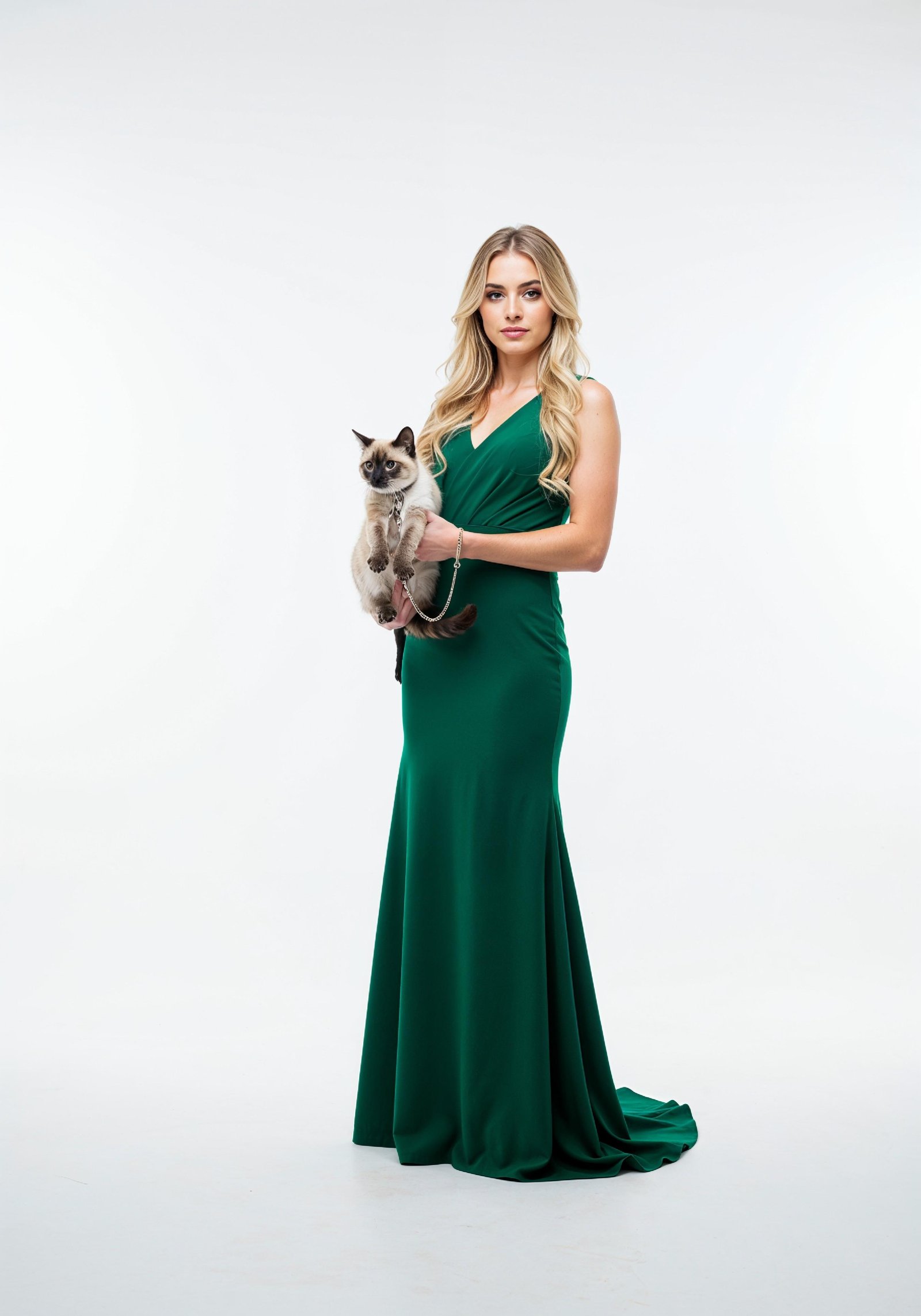 Young Woman Holding Pet Cat Lifestyle Portrait with Casual Fashion and Animal Companion