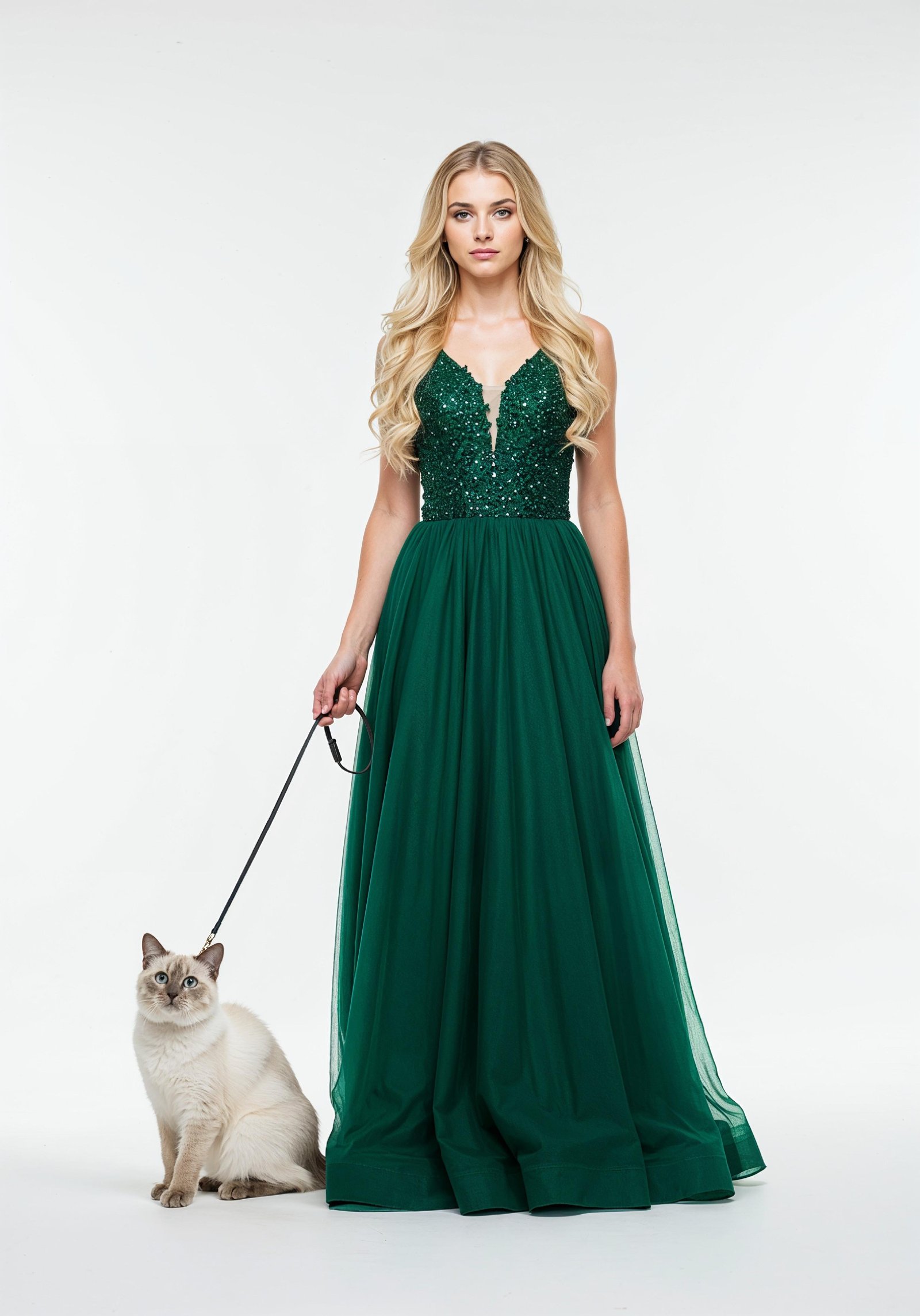 Young Woman Holding Pet Cat Lifestyle Portrait with Casual Fashion and Animal Companion