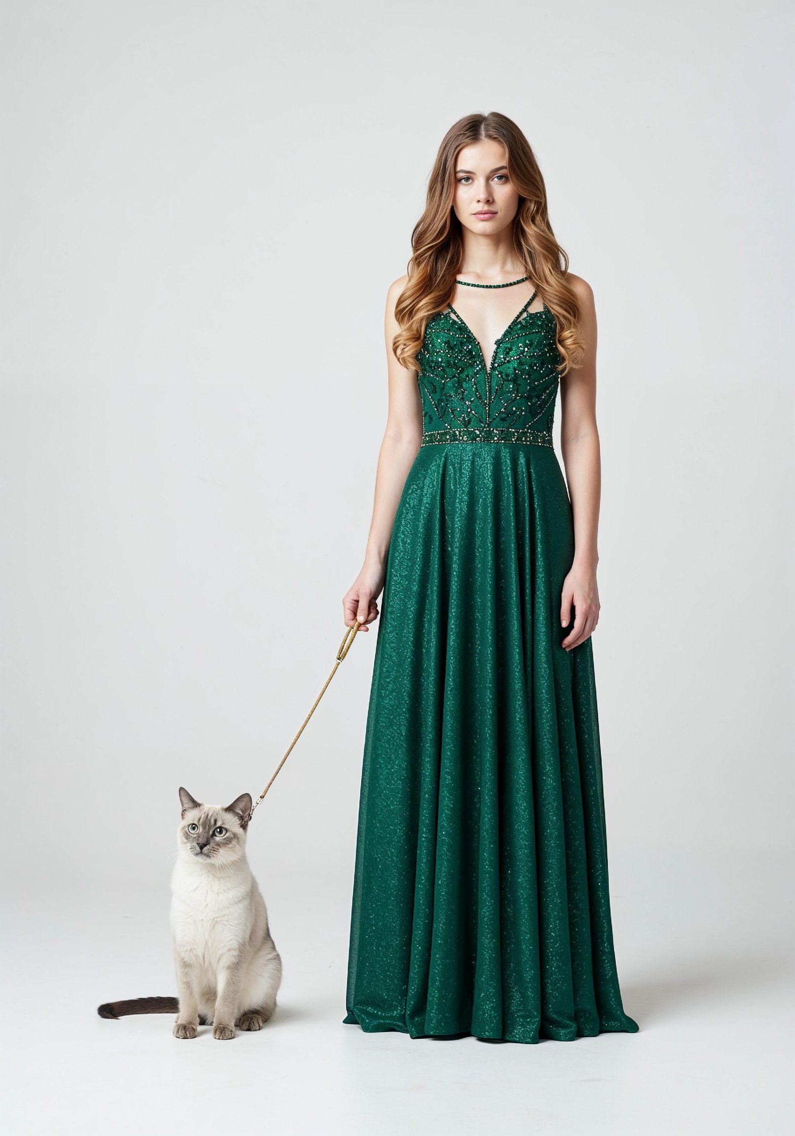 Young Woman Holding Pet Cat Lifestyle Portrait with Casual Fashion and Animal Companion
