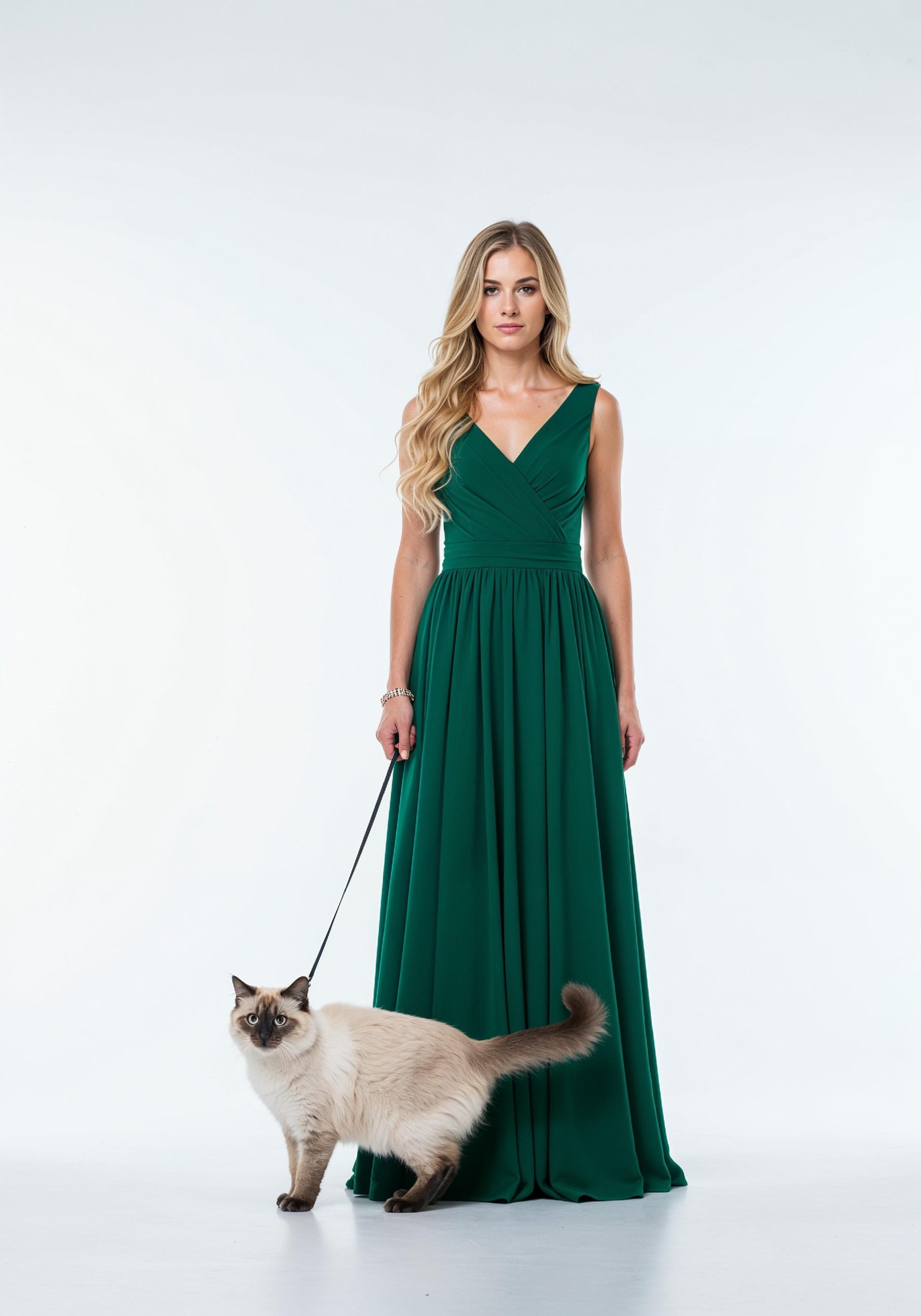 Young Woman Holding Pet Cat Lifestyle Portrait with Casual Fashion and Animal Companion