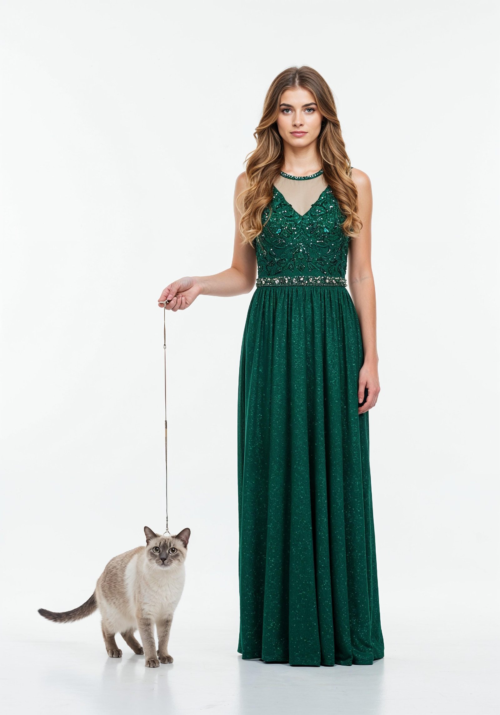 Young Woman Holding Pet Cat Lifestyle Portrait with Casual Fashion and Animal Companion
