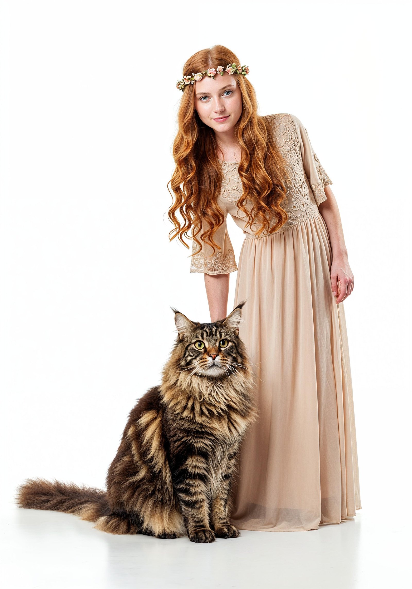 Young Woman Holding Pet Cat Lifestyle Portrait with Casual Fashion and Animal Companion