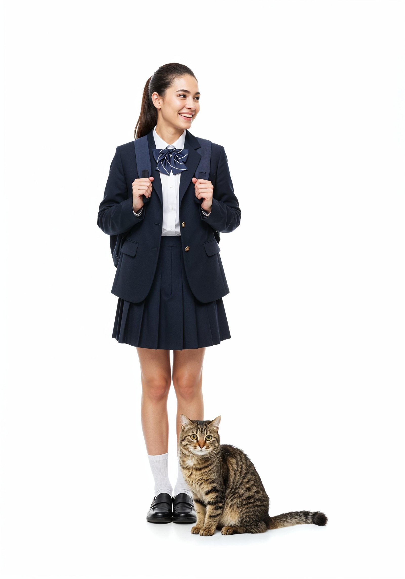 Young Woman Holding Pet Cat Lifestyle Portrait with Casual Fashion and Animal Companion