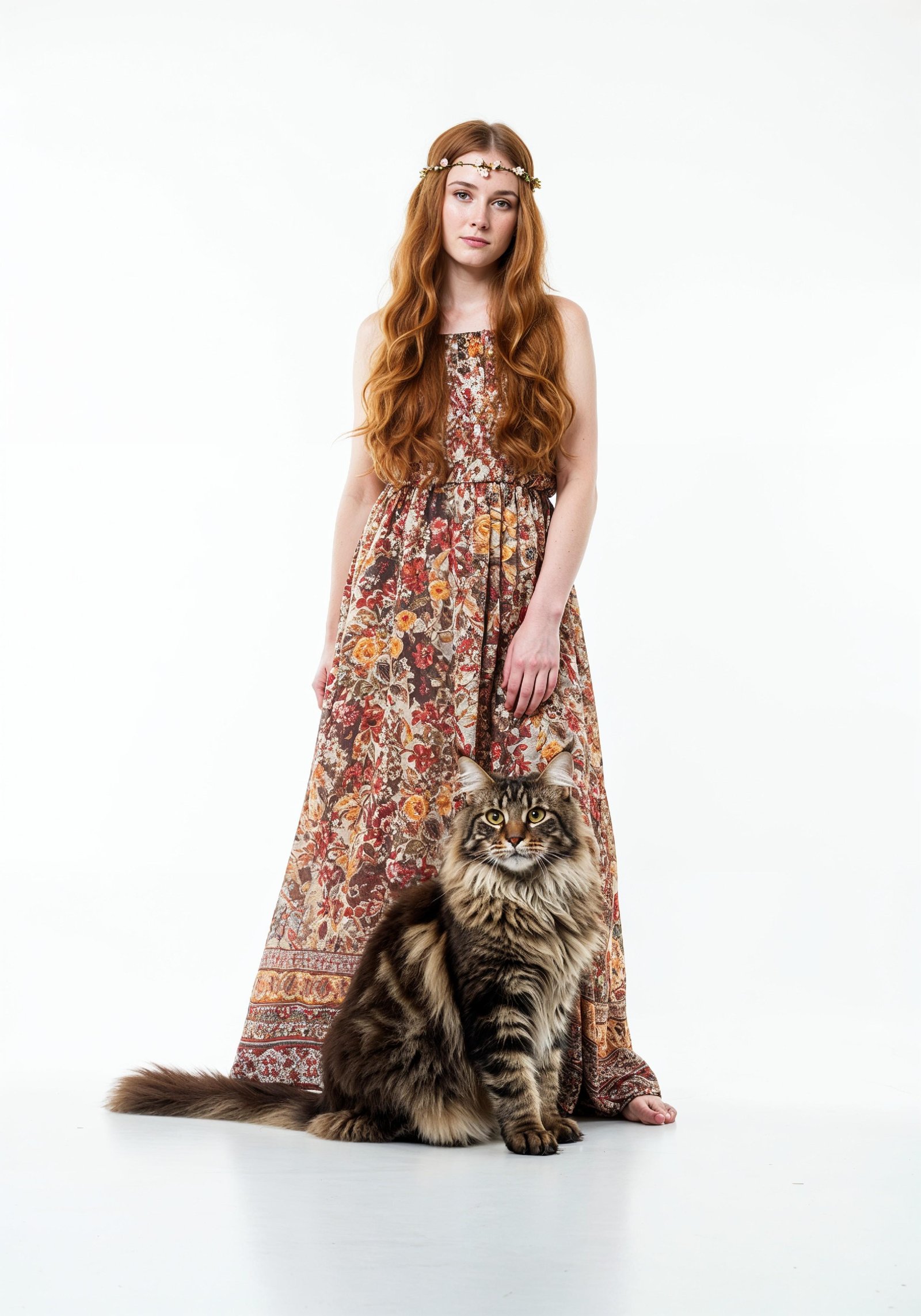 Young Woman Holding Pet Cat Lifestyle Portrait with Casual Fashion and Animal Companion
