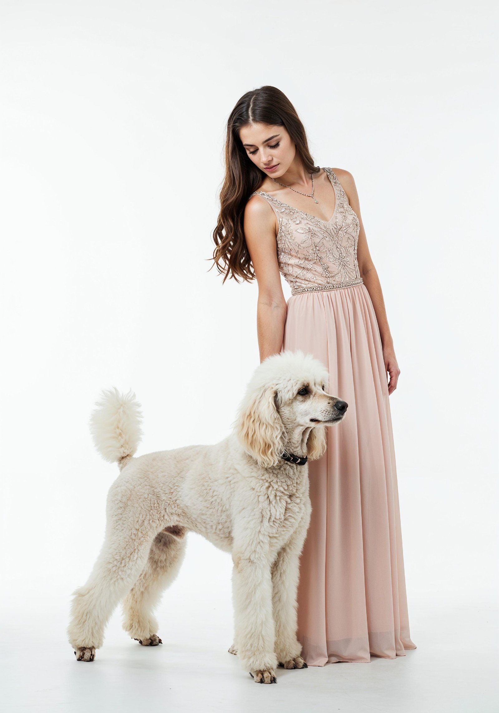Young Woman with Pet Dog Lifestyle Portrait in Casual Fashion and Animal Companion Theme