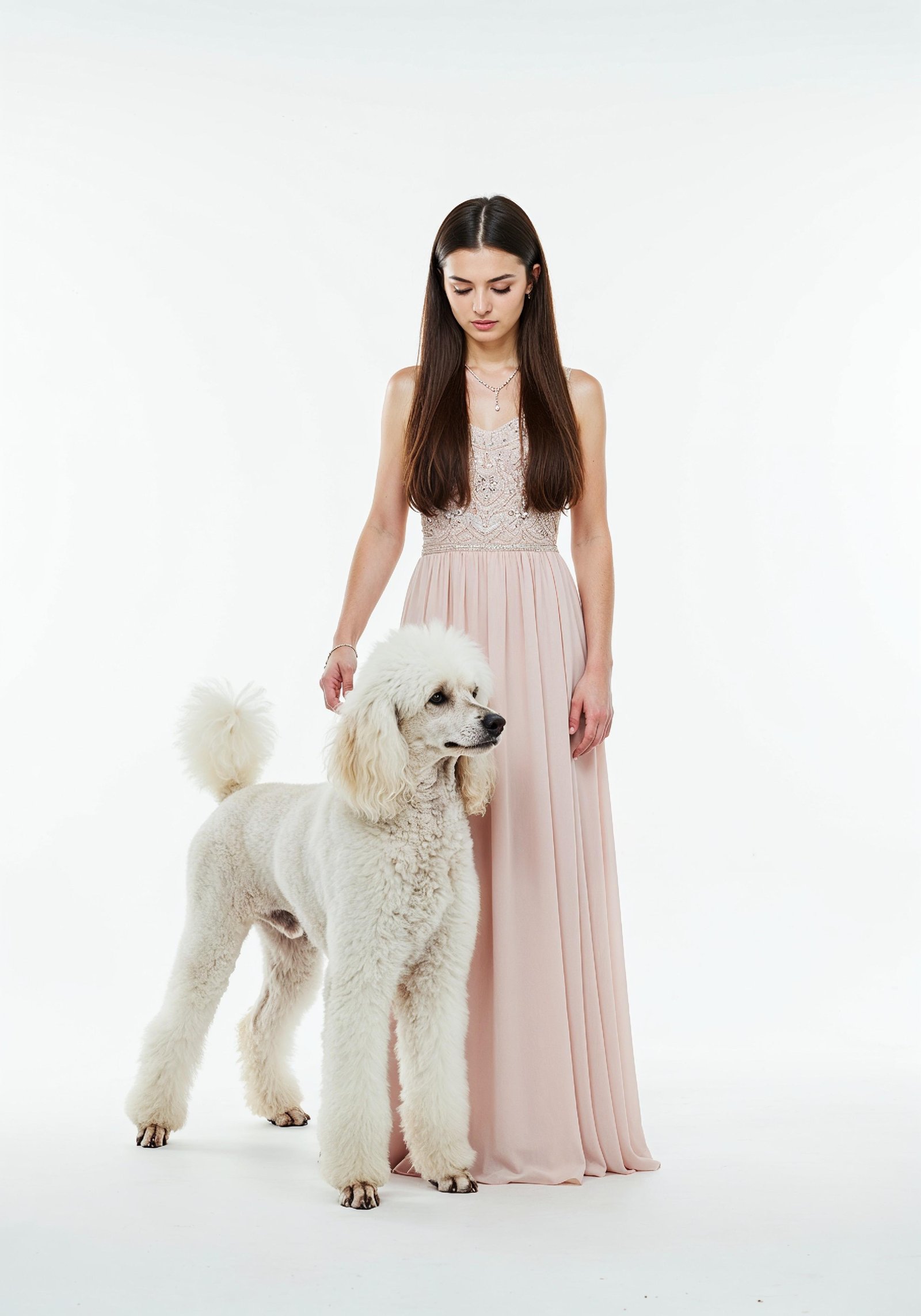 Young Woman with Pet Dog Lifestyle Portrait in Casual Fashion and Animal Companion Theme