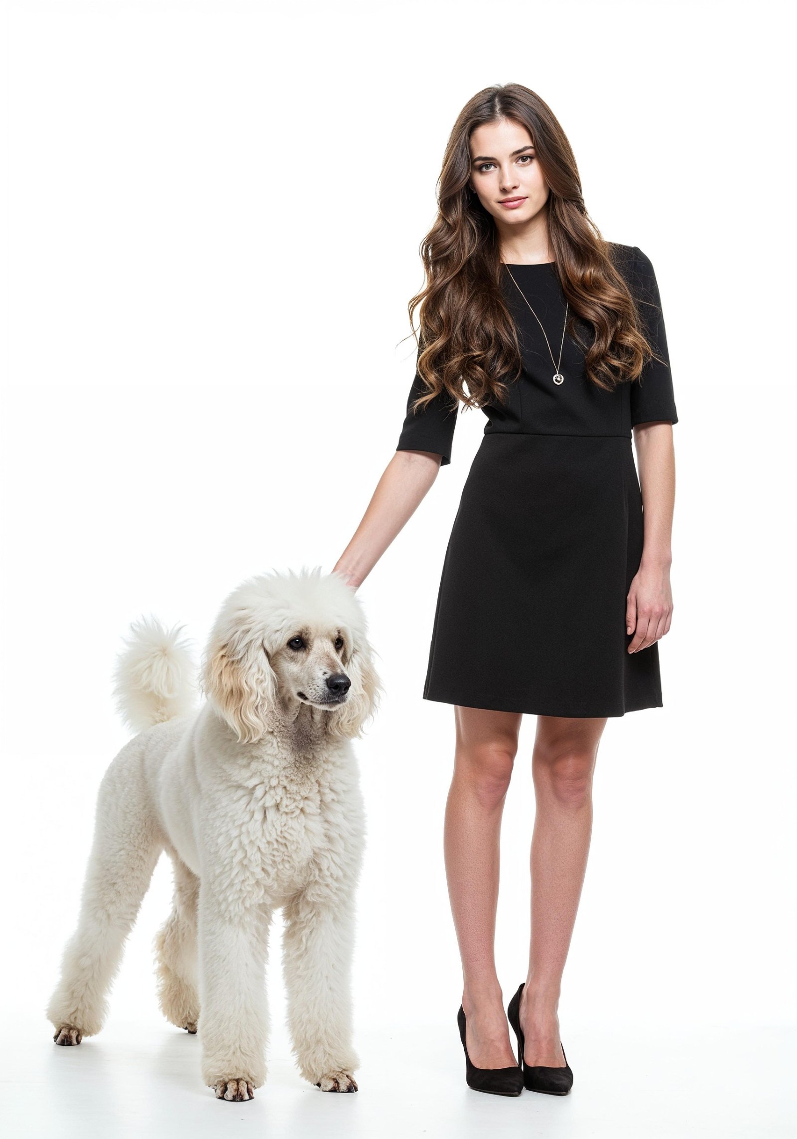 Young Woman with Pet Dog Lifestyle Portrait in Casual Fashion and Animal Companion Theme