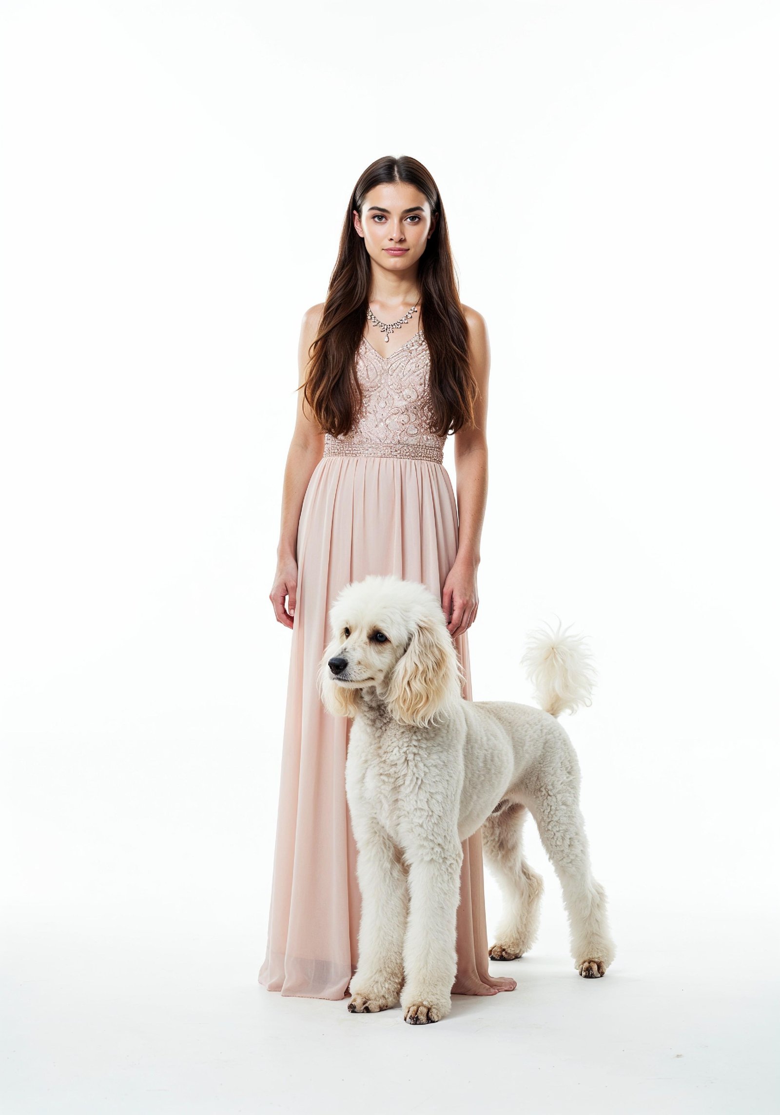 Young Woman with Pet Dog Lifestyle Portrait in Casual Fashion and Animal Companion Theme