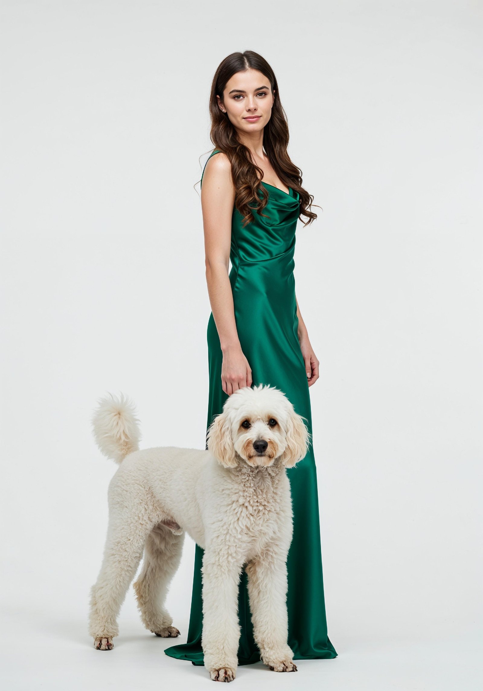 Young Woman with Pet Dog Lifestyle Portrait in Casual Fashion and Animal Companion Theme