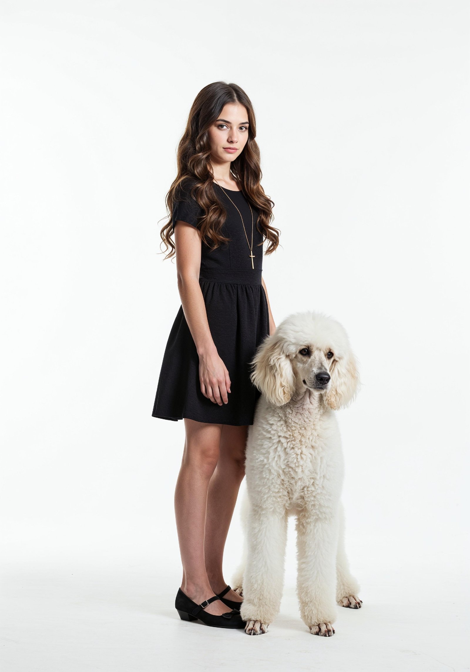 Young Woman with Pet Dog Lifestyle Portrait in Casual Fashion and Animal Companion Theme